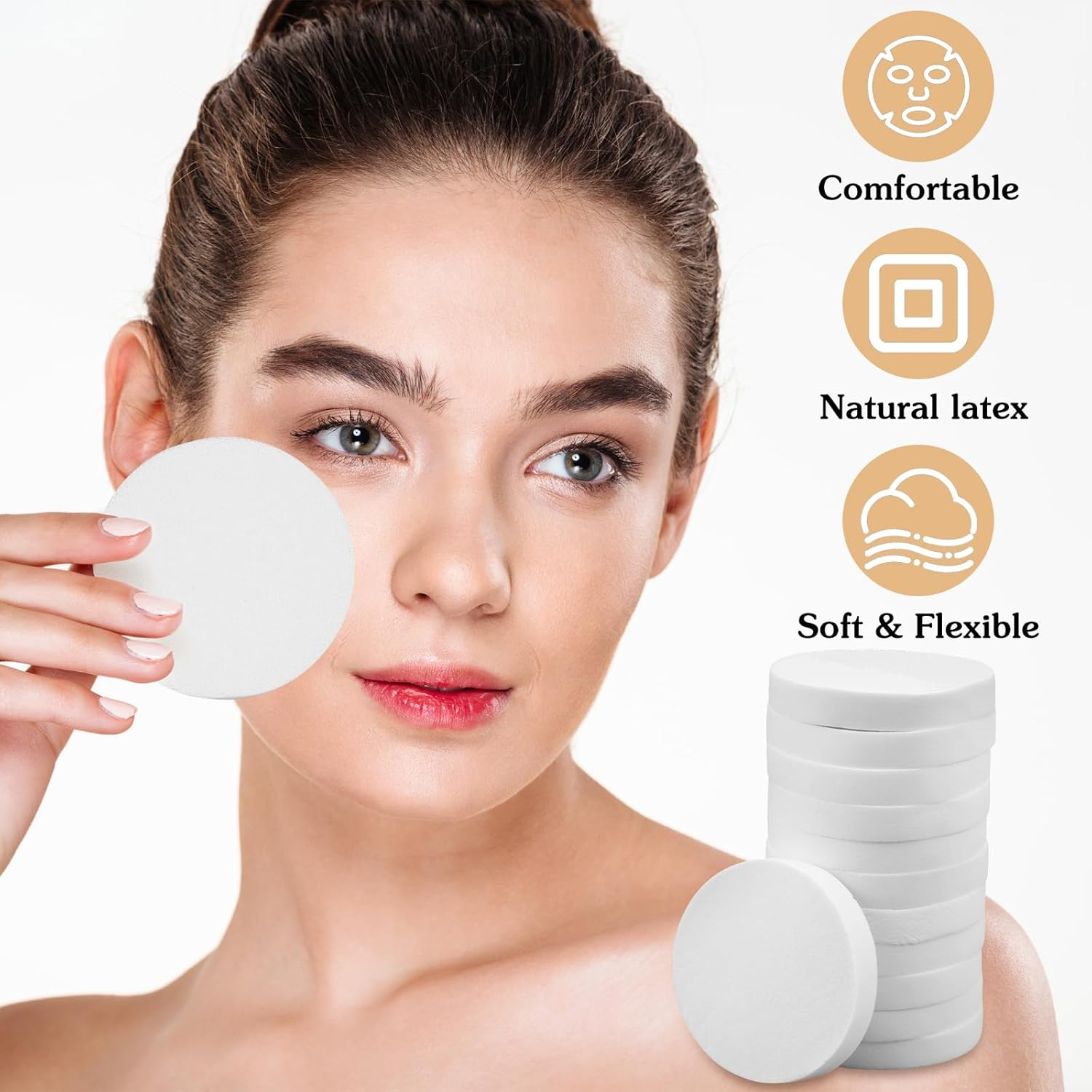 Pack of 12 Make up Sponges round Powder Puff Sponge Face Sponges Wash Applicator Face Paint Sponge for Face Eyes Cosmetics Liquid Foundation Powder Foundation (9 Cm) image number 5