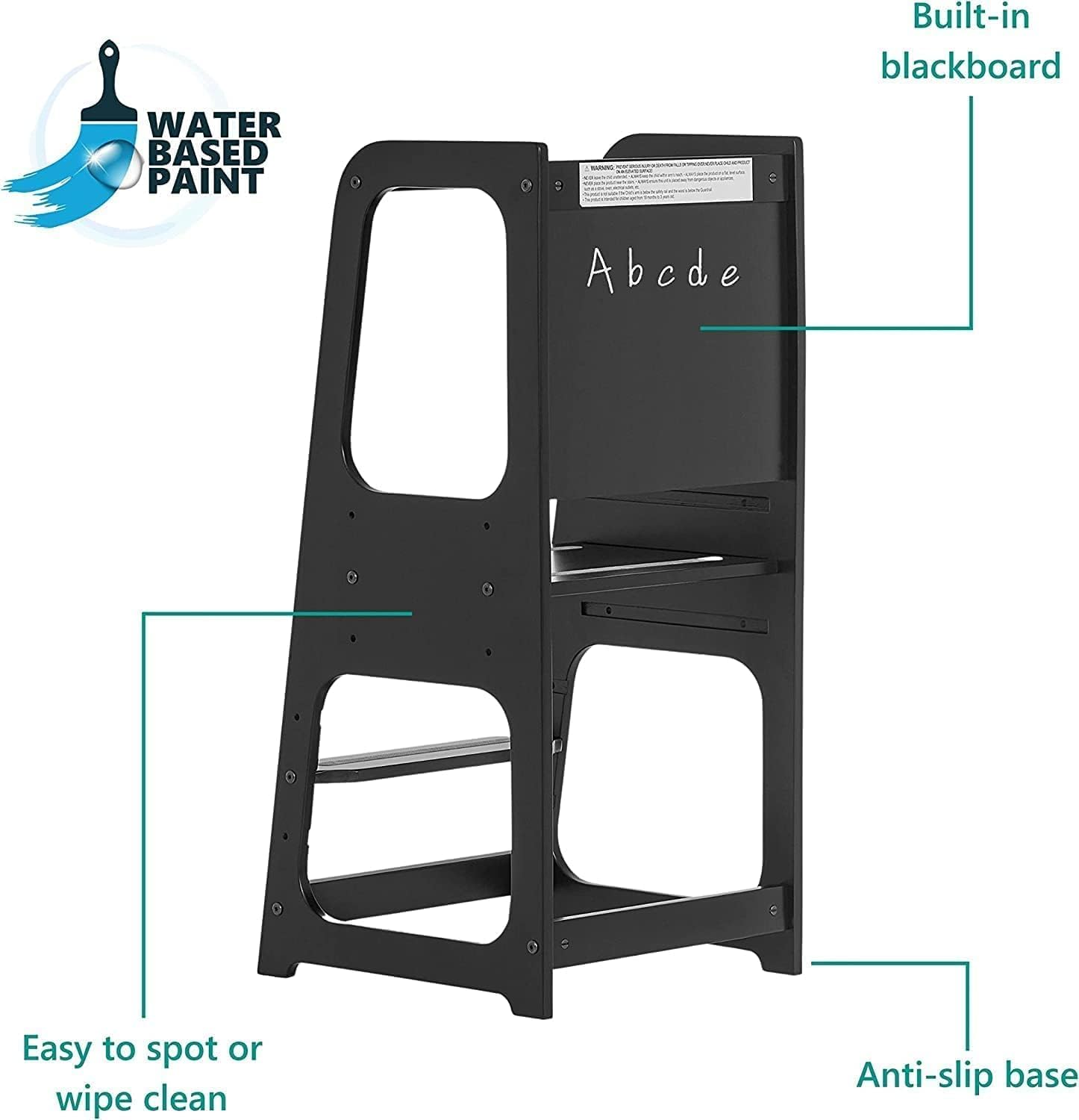 Toddler Standing Tower - Safe Montessori Step Stool for Toddlers,Height Adjustable Children Standing Helper,Perfect Tower for Learning New Skills - Ideal Helper for Little Kids in the Kitchen (Beige) image number 6