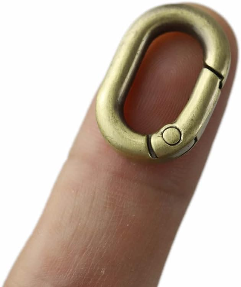 10 PCS TANJUN Carabiner Metal Spring Key Ring, Spring Keyring Buckle, Oval Ring for Bags,Purses