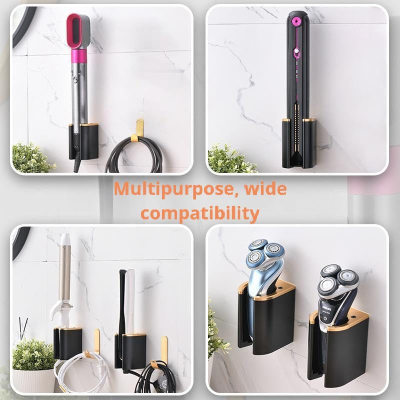 GENCAM Wall Mounted Holder for Airstrait Straightener, Metal Organizor Storage Rack Suitable for Airstrait Straightener, Wall Mount Shelf for Airwrap/Corrale Hair Straightener image number 6