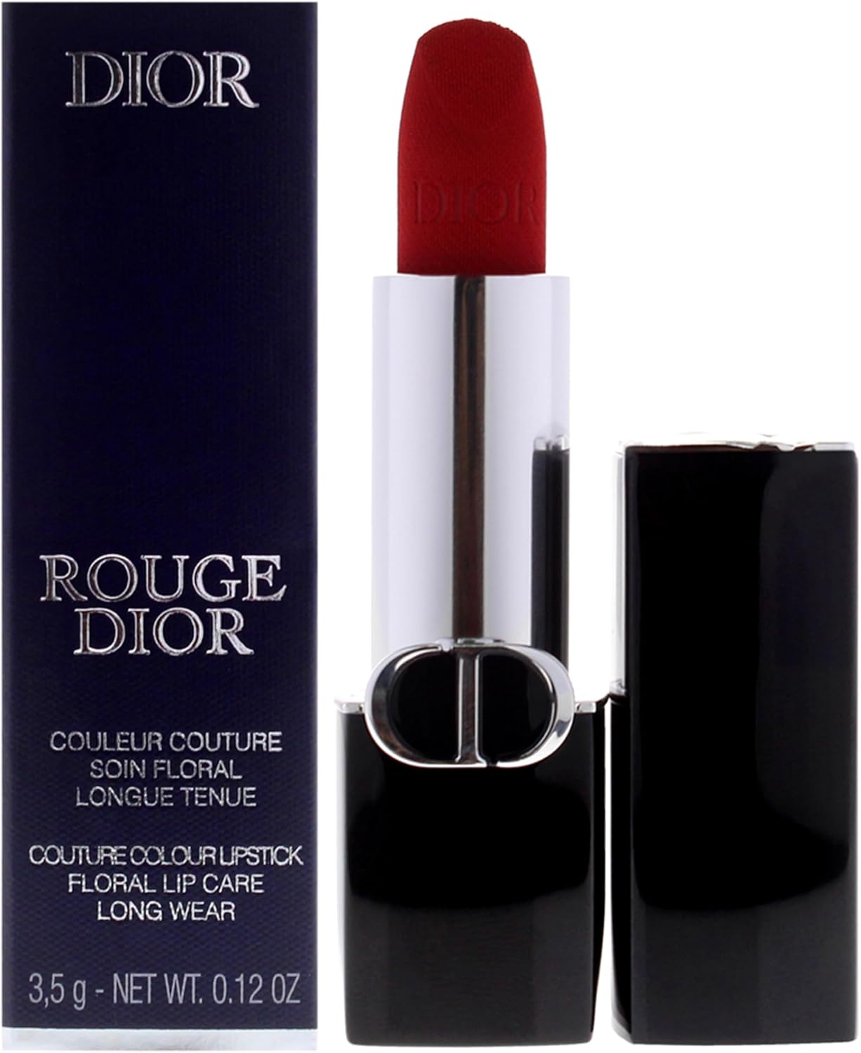 Rouge Dior Couture Velvet Lipstick - 999 Velvet by Christian Dior for Women - 0.12 Oz Lipstick (Refillable)