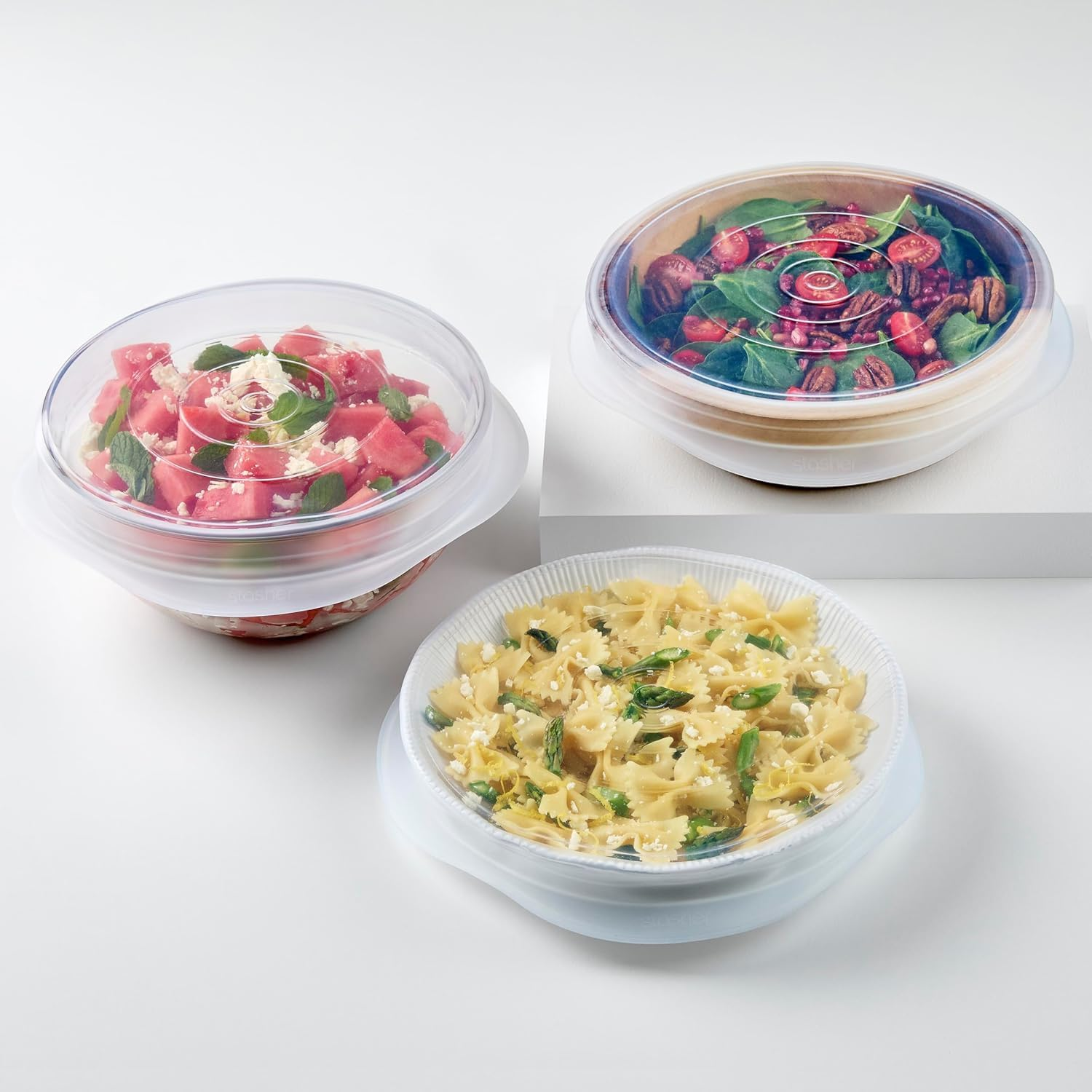 Stasher Premium Reusable Silicone Stretch Lids 3-Pack Box - Large, Clear, 9&rdquo; Lids, Airtight Seal, Food Container Covers, BPA Free, Leak-Free, Dishwasher Safe, Microwave Safe, Eco-Friendly image number 6