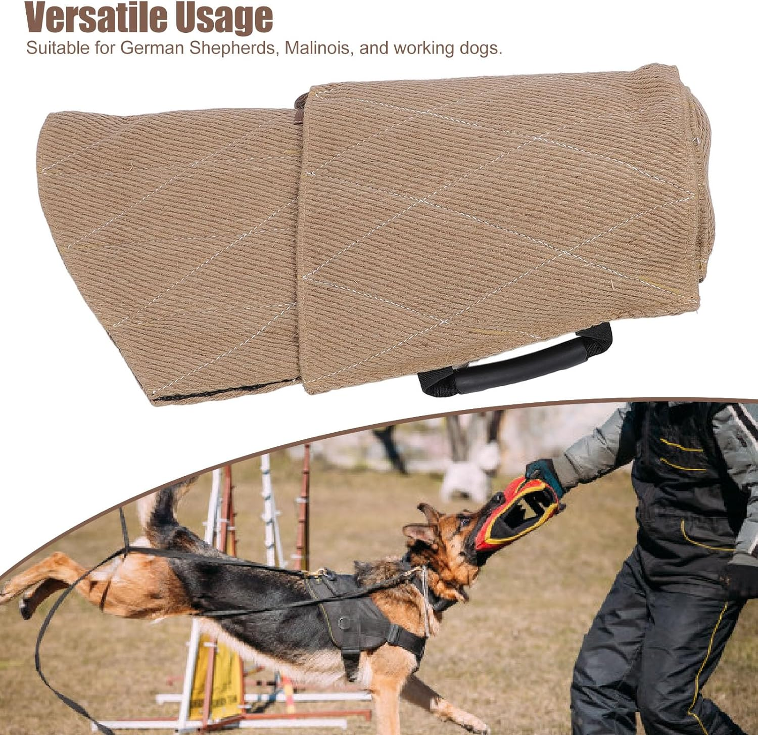 Dog Bite Sleeve, Training Equipment for Medium, Large Dogs like German Shepherds and Pitbulls, Safe Strong Arm Padded Biting Sleeve for Personal Trainers German Shepherd Malinois image number 4