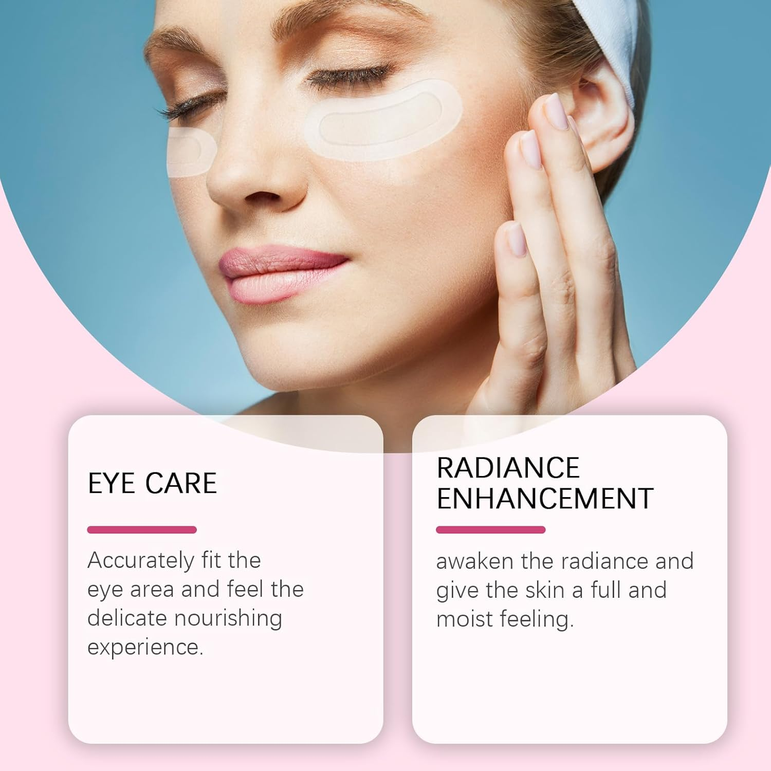 Eye Patches Moisturize and Care for the Eye Skin, Lighten the Fine Lines, Firm, Delicate and Smooth Eye Mask (3Pcs) image number 2