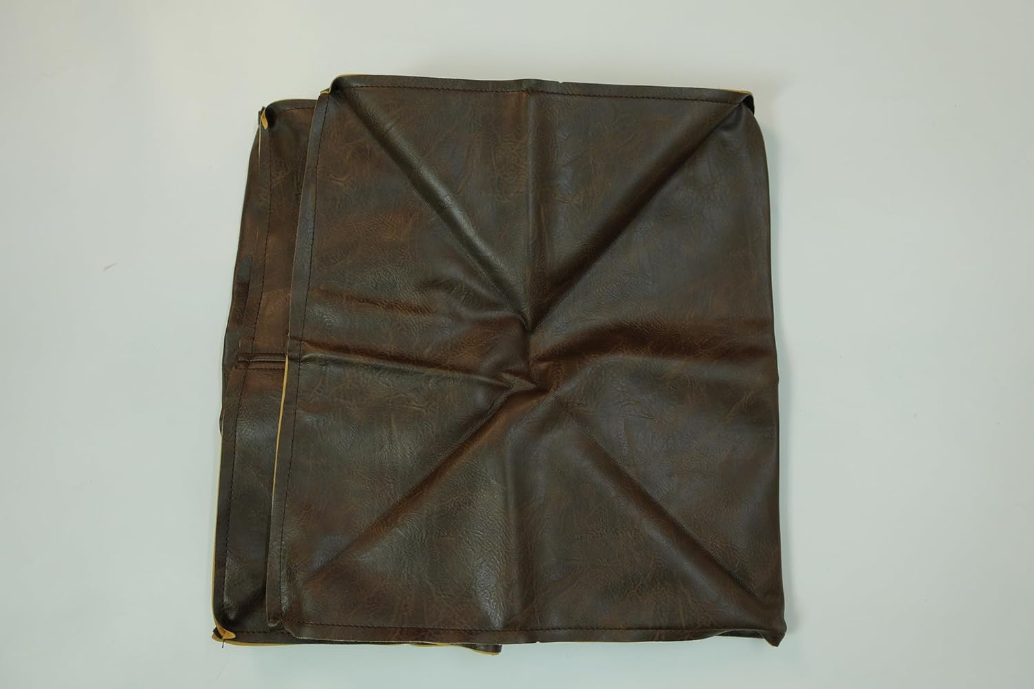 Unstuffed Pouf Ottoman Cover - Faux Leather Storage Pouffe Covers, Floor Cushion Footrest Seat Cover, Waterproof Square 41X41X38Cm (Cover Only)