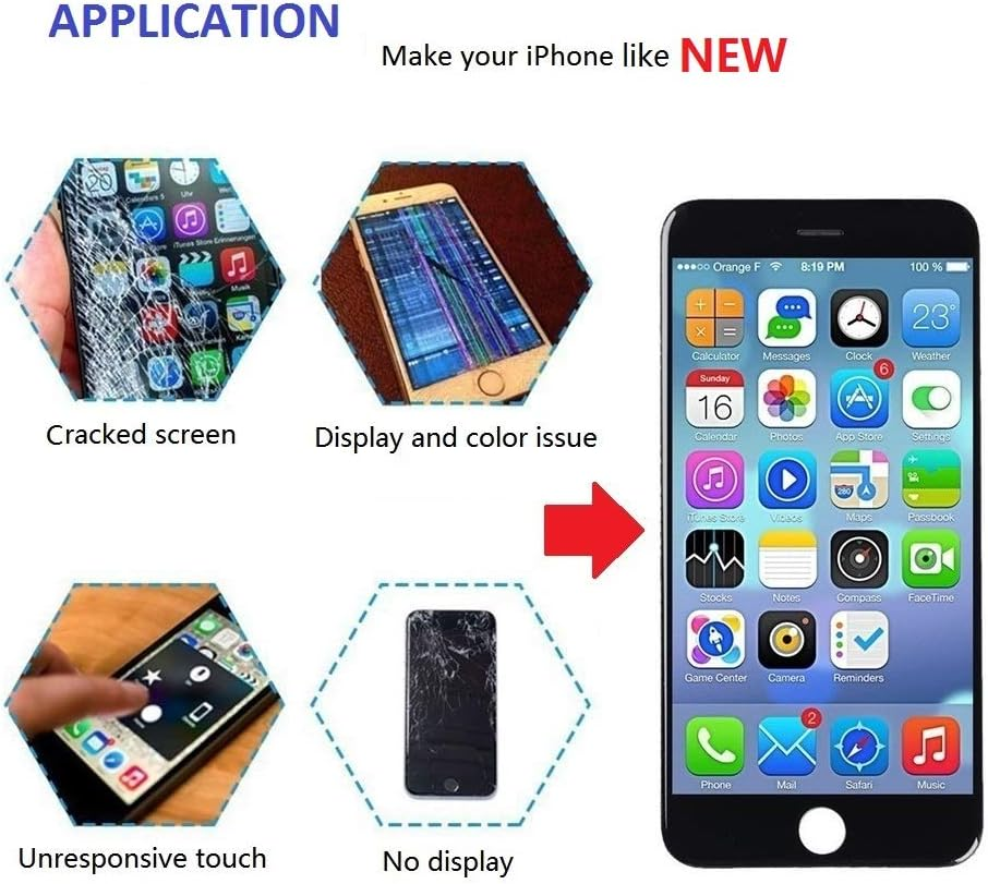 Brinonac Screen Replacement for Iphone 8/SE 2020 4.7 Inch LCD Digitizer Touch Screen LCD Replacement Screen Frame Assembly Full Set with Tools and Screen Protector (Black) image number 4