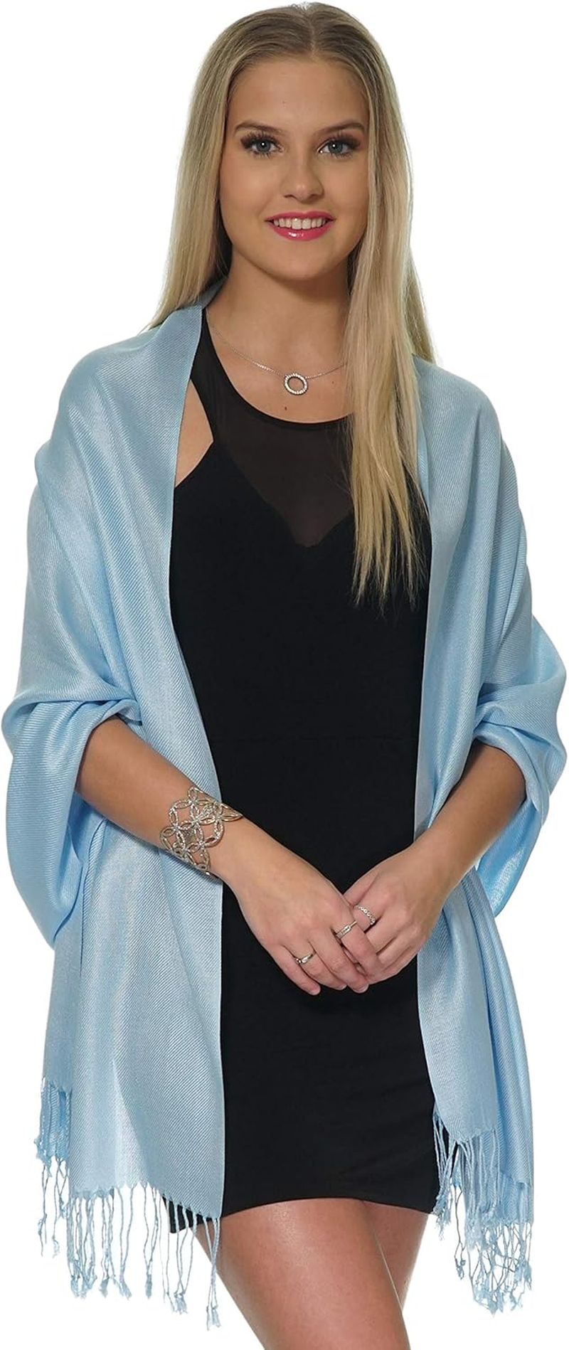 Pashmina Shawls and Wraps for Evening Dresses, Large Soft Pashminas Wedding Shawl image number 3