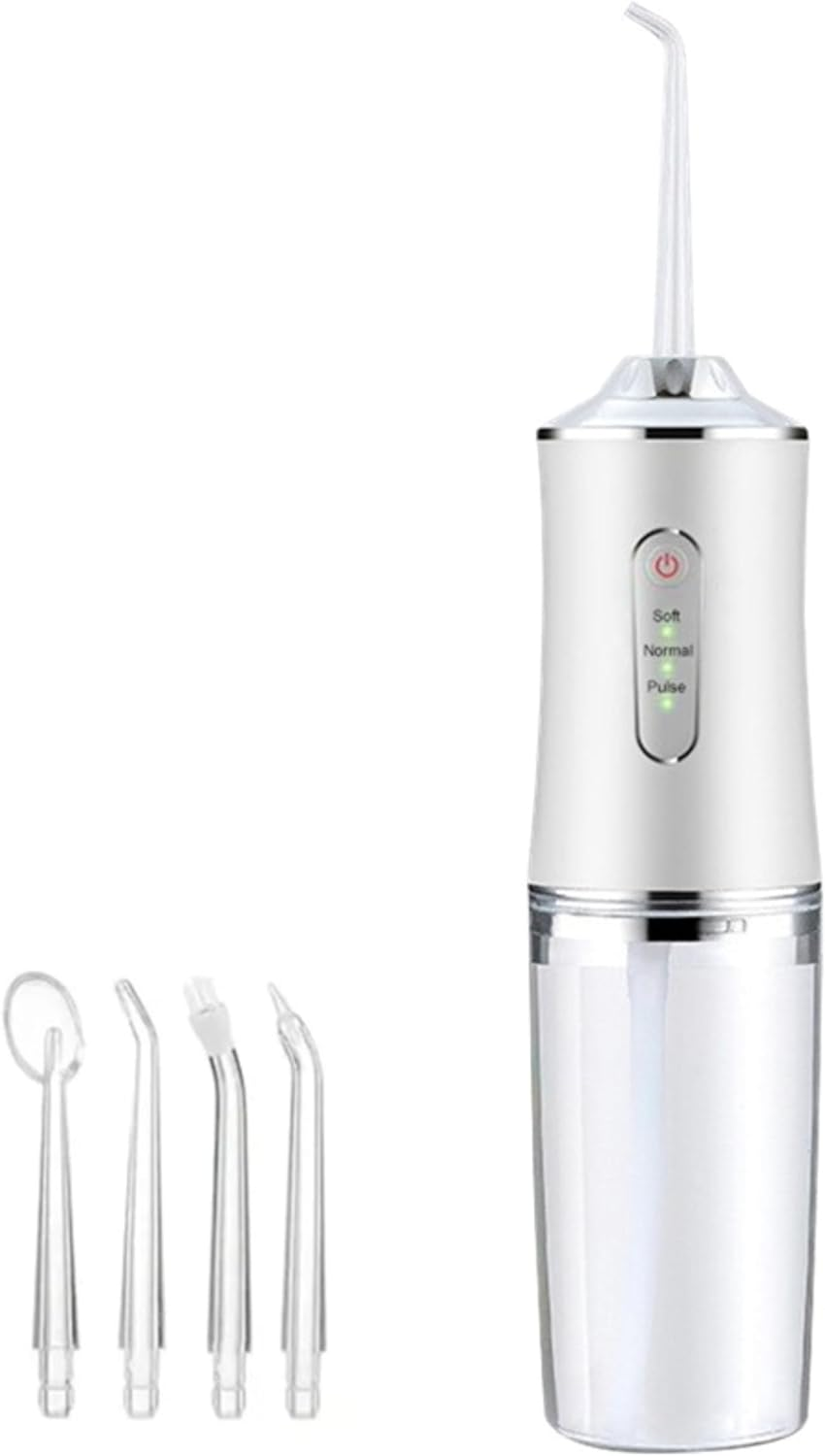 Water-Flosser-Teeth-Cleaner, Rechargeable - Waterproof, Portable Cordless Dental Oral Irrigator, Water Flossers for Teeth, 3 Modes 4 Nozzles, for Home&Travel (Pink)