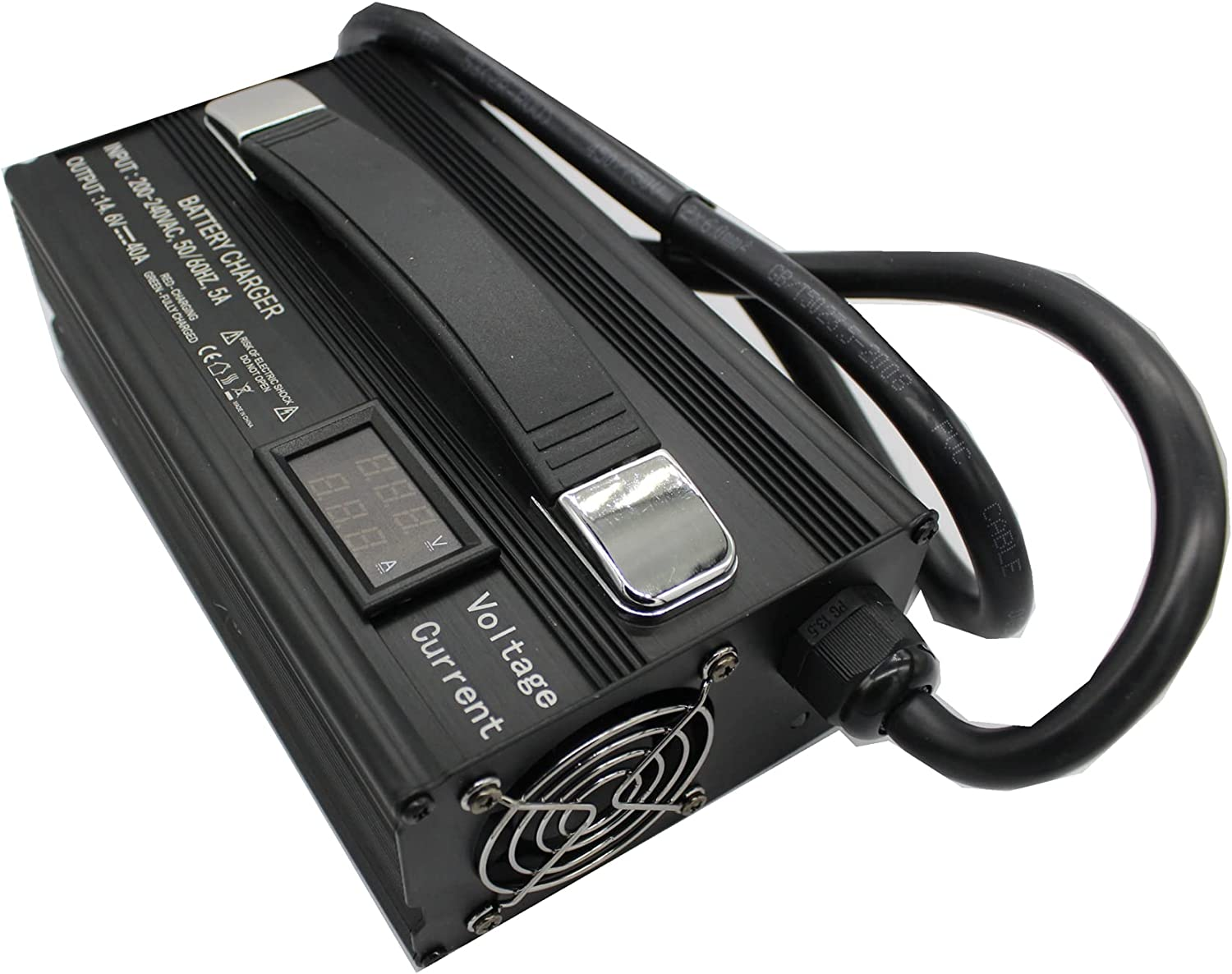 DIGISHUO 14.6V 40A Lifepo4 Batt Ery Charger with Plug, 14.6V 40A Lifepo4 Charger Multi-Stage Intelligent Maintainer for 12V Lithium Iron Phosphate Batteries image number 2