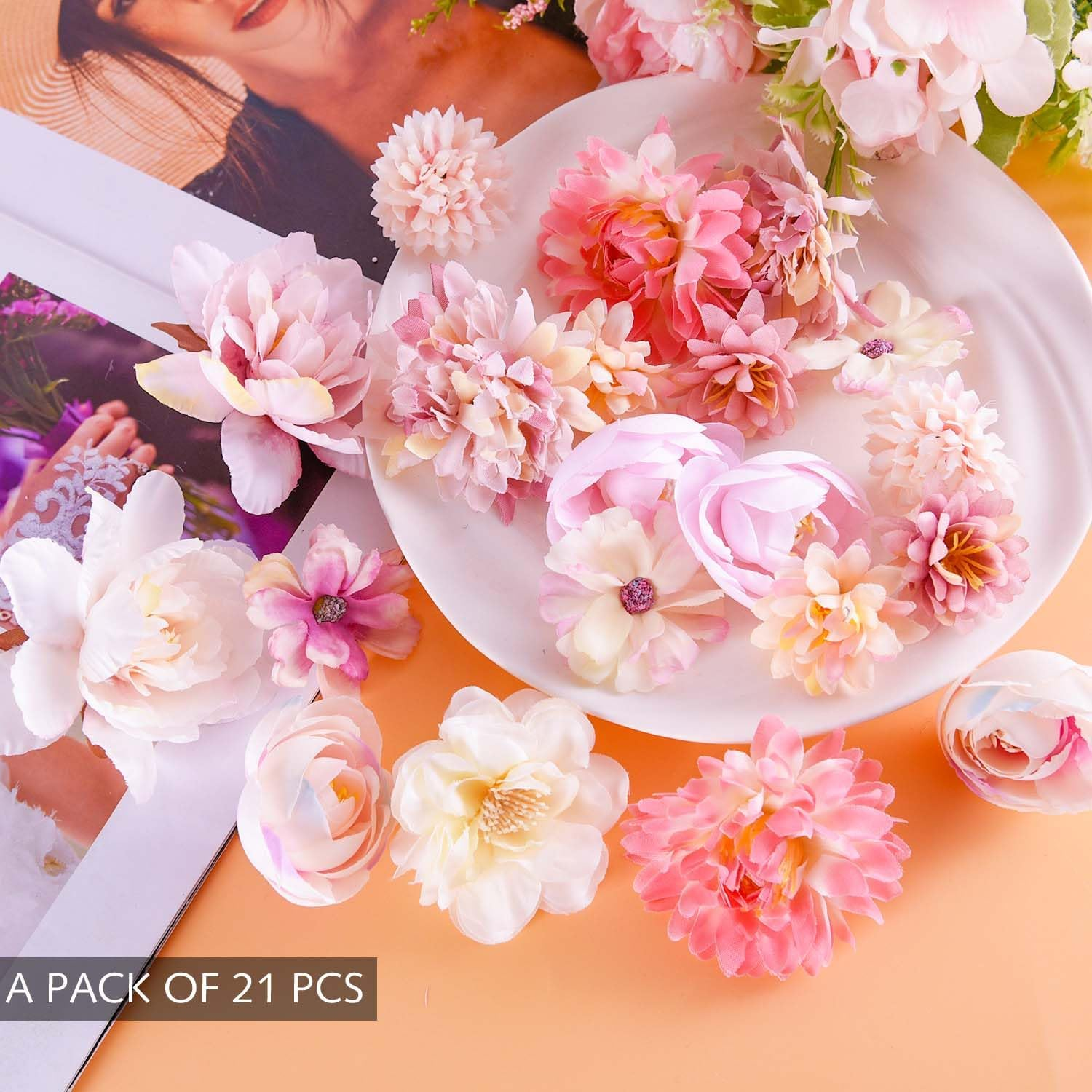 Pack of 21 Flower Hair Accessories, Non-Slip Flower Hair Clip, Girls Women Hair Accessories, Hair Accessories Party, Beach, Suitable for All Kinds of Hairstyles (Purple) image number 3