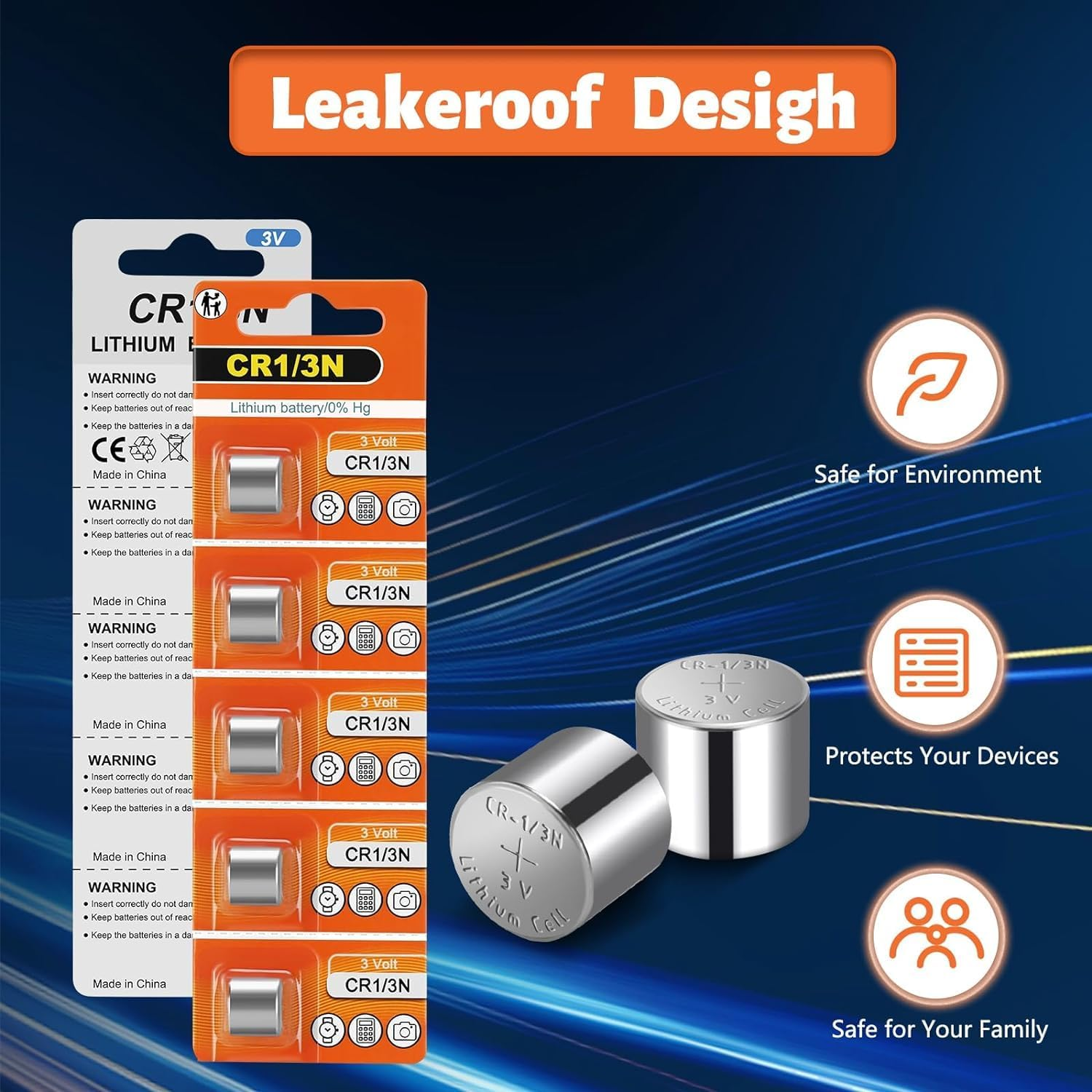 QOCNAM CR1/3N 1/3N DL1/3N 3V Lithium Battery High Capacity 170Mah 5Pcs image number 3