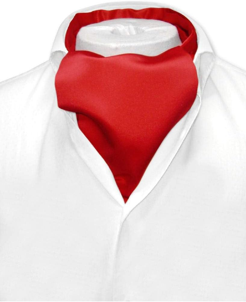Vesuvio Napoli ASCOT Solid RED Color Cravat Men'S Neck Tie image number 1