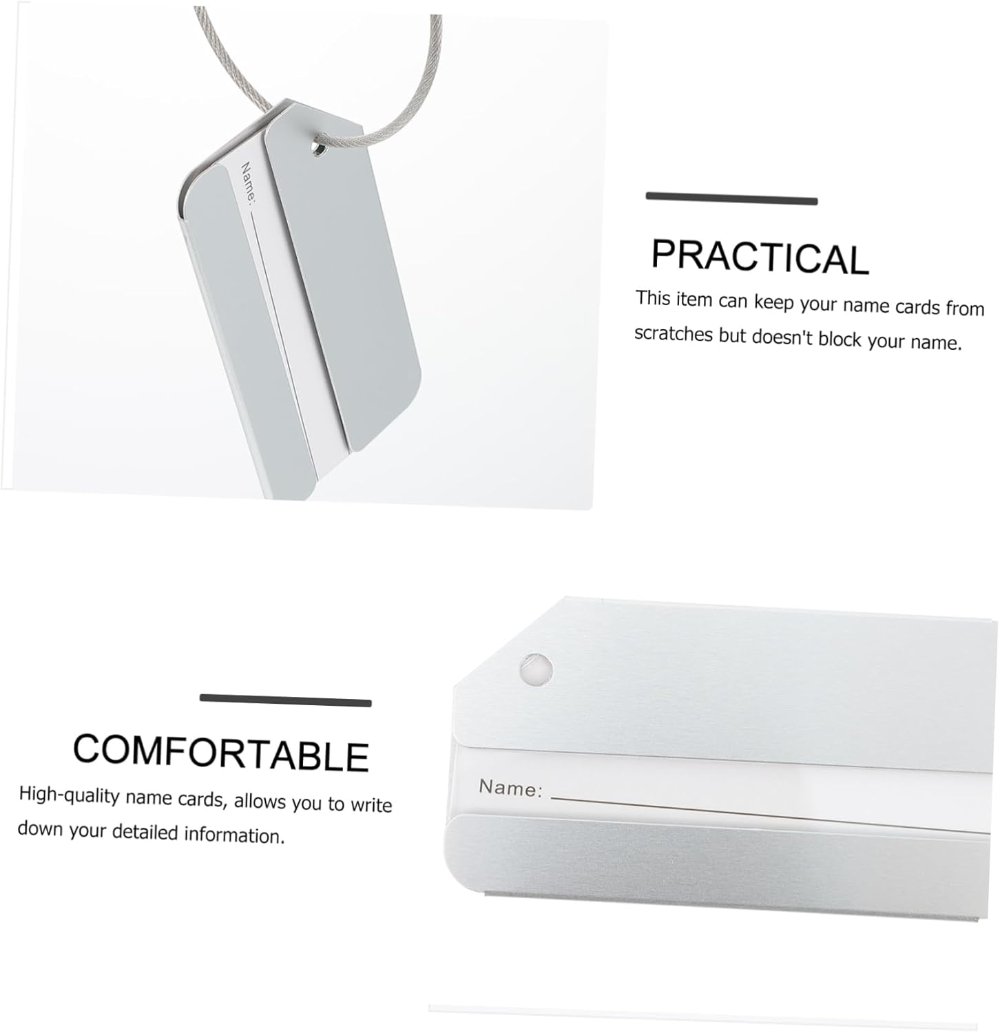 AKOOSY 6Pcs Aluminum Alloy Luggage Tag Label for Carry Luggage Bag Checked Travel Tags image number 6