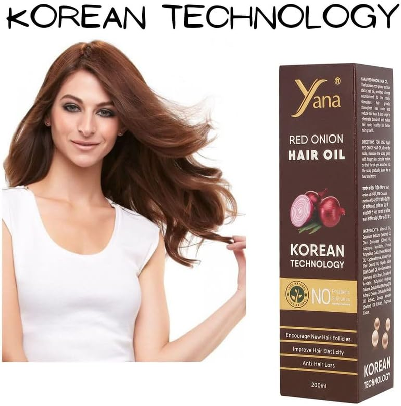 Yana Yana Red Onion Hair Oil for Men and Women Girls for Long Hair by Korean Technology