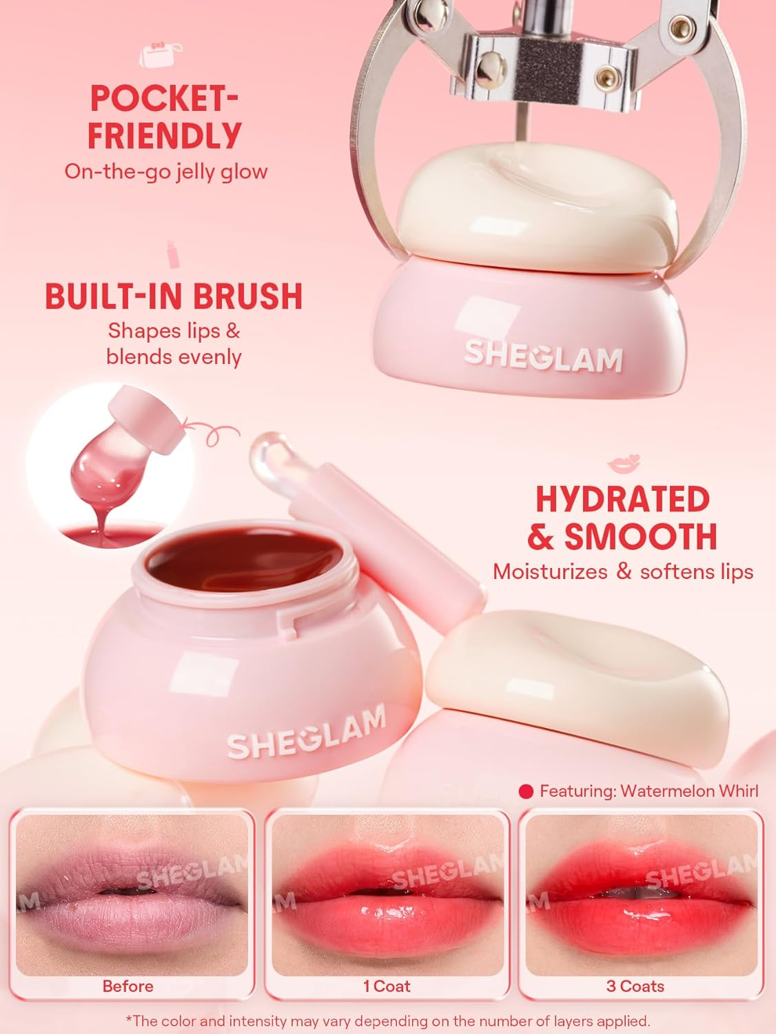 SHEGLAM Hydra Jelly Pocket Lip Jam-Guava Glow image number 6