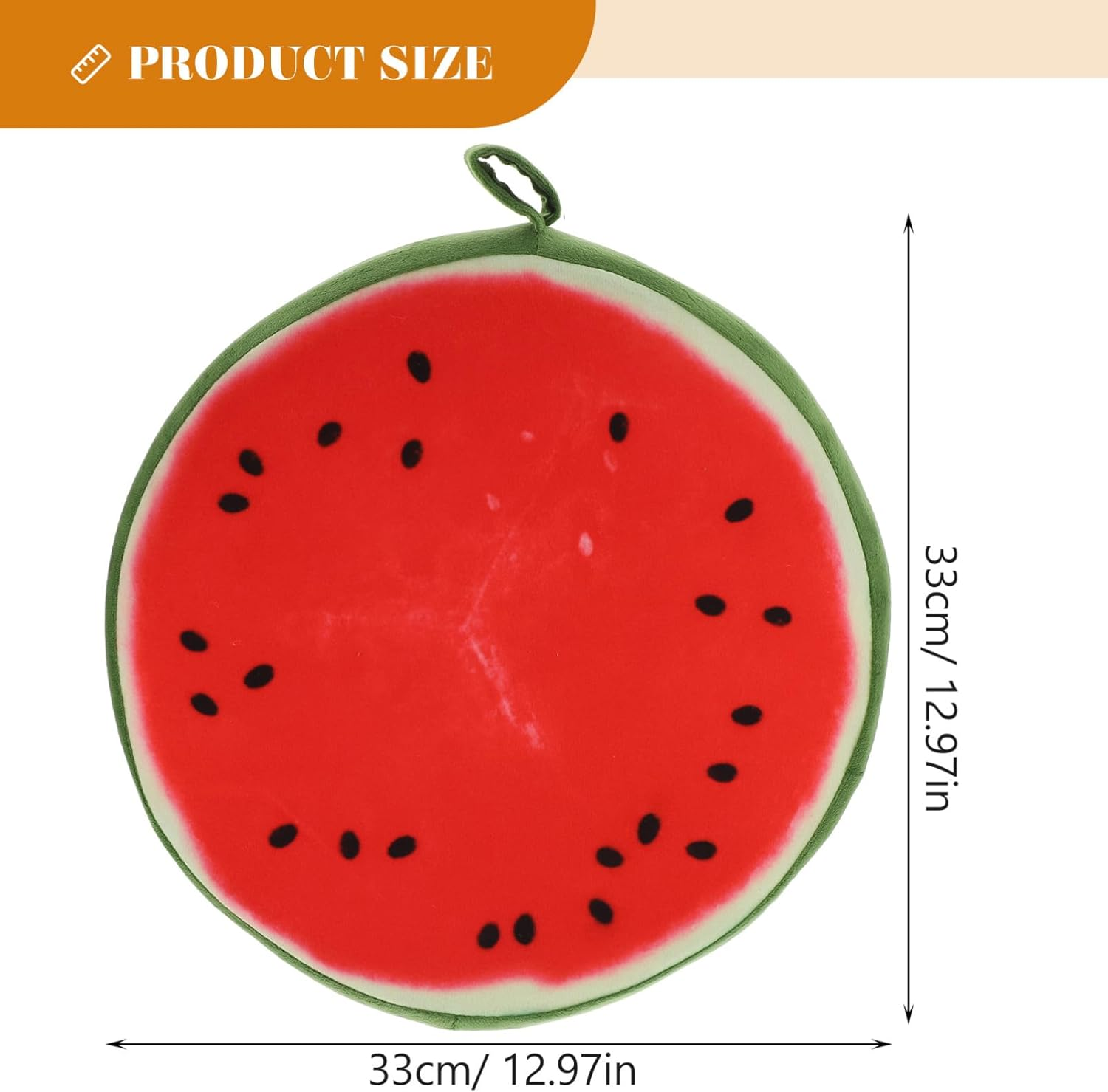PACKOVE Watermelon Cushion Fruit Seat Cushion 3D Print Decorative Cushions Cute Couch Pillows for Home Office (Watermelon 33CM) - Multi 1 image number 6