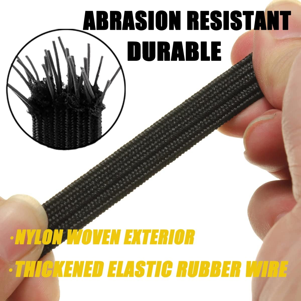 2 Pcs Motorcycle Helmet Rope High Retractable Black Luggage Helmet Mesh Elastic Rope Strap with 2 Hooks(23.6") image number 3