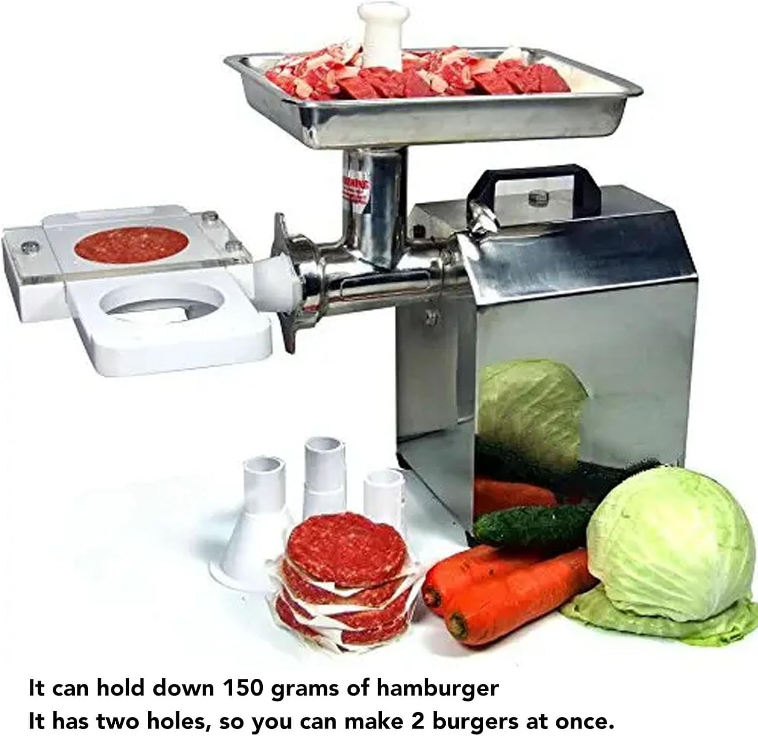 Omabeta 1PCS Hamburger Press Patty Maker with Two 3.9" Holes, Hold 150G Burger, 13.8 * 7.9 * 3.9" Non Stick Burger Press Mold Tool for Home Kitchen Restaurants,Make 2 Burgers image number 5