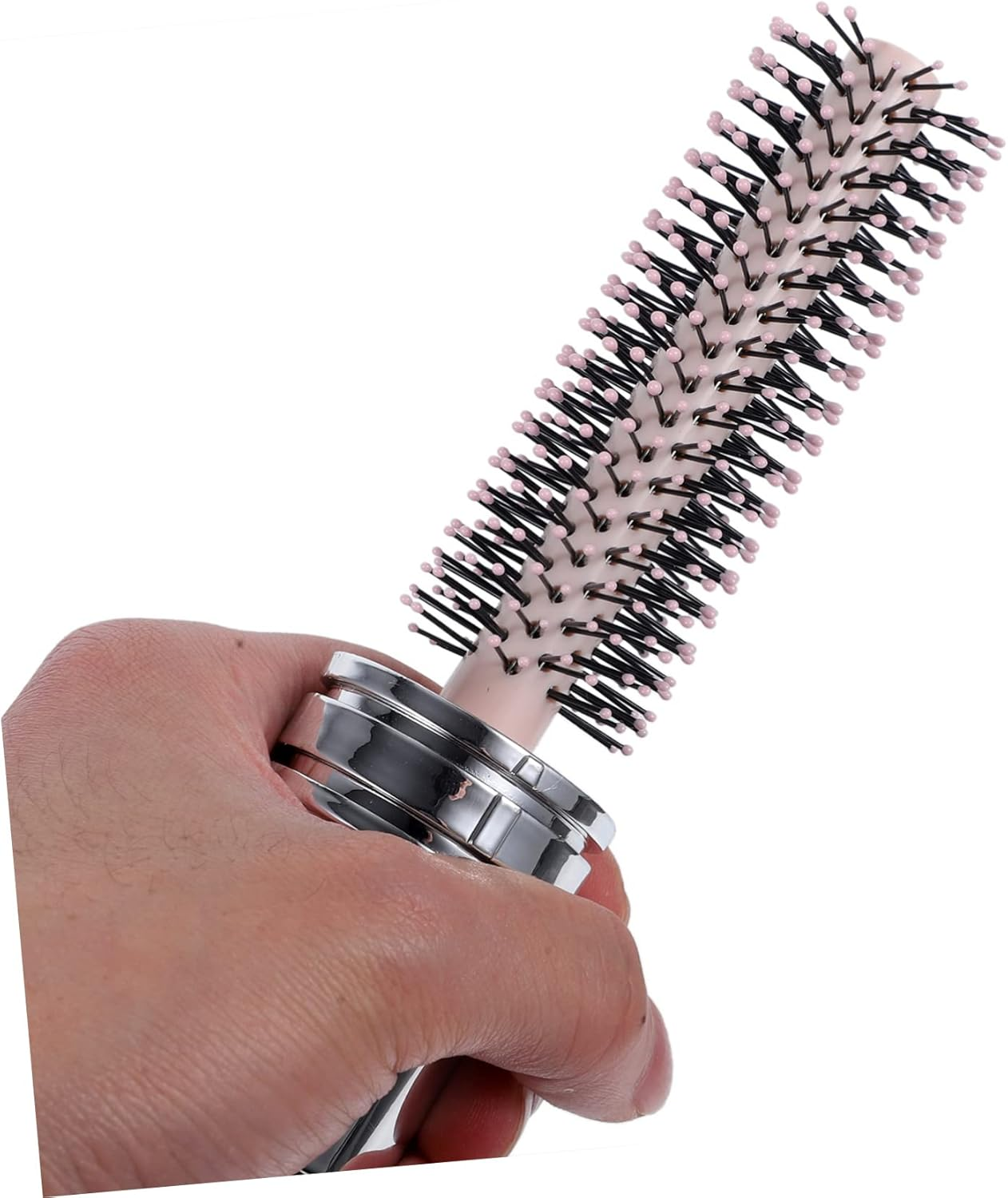 HAMPPLIES Retractable Hair Brush for Effortless Detangling Travel Friendly Roller Hairbrush for Blow Drying Styling Enhancing Shine Static Design for All Hair Types image number 4