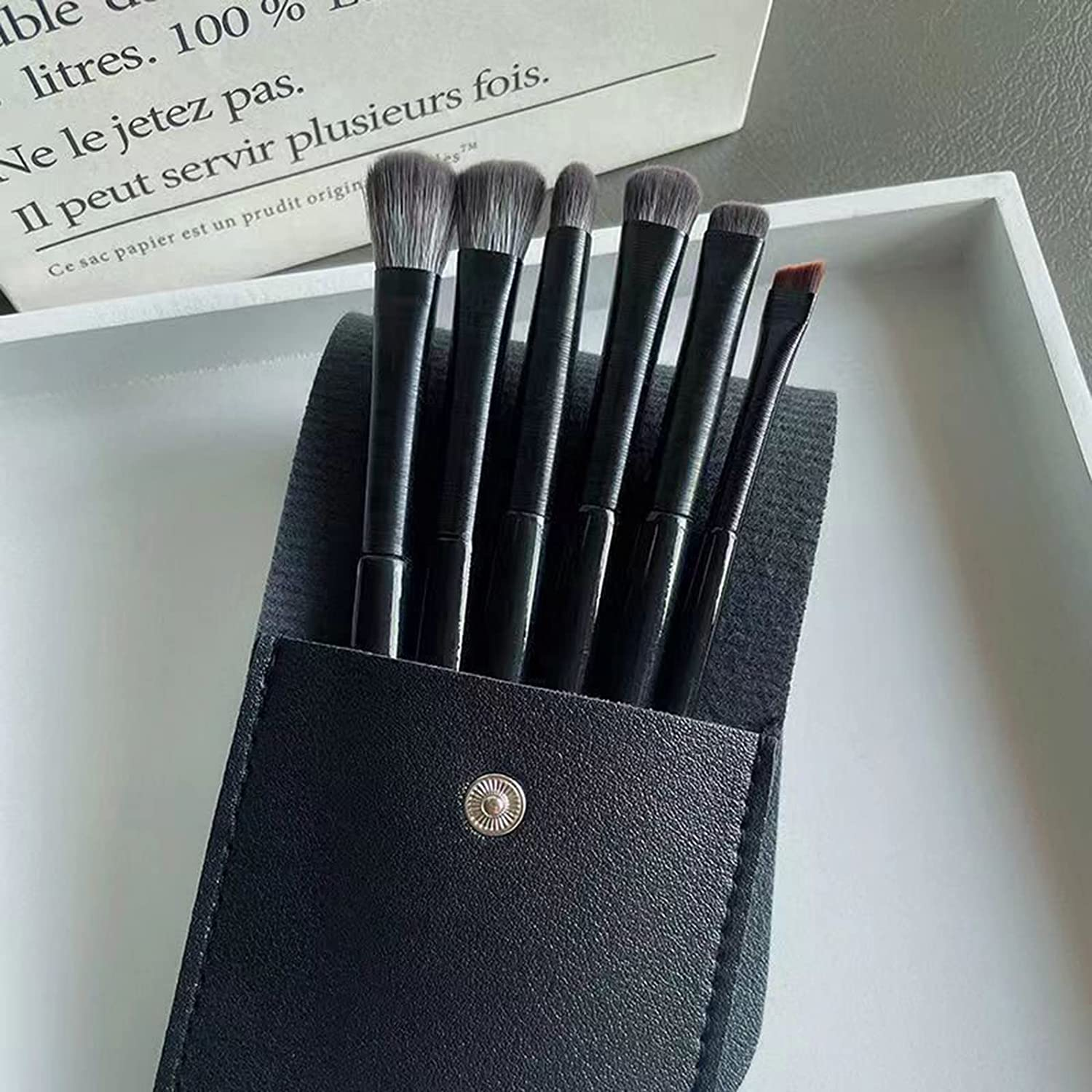 Eye Makeup Brush Set,Angled Brush Precision Eyeshadow Tools for Blending Defining Smudging Shading image number 6
