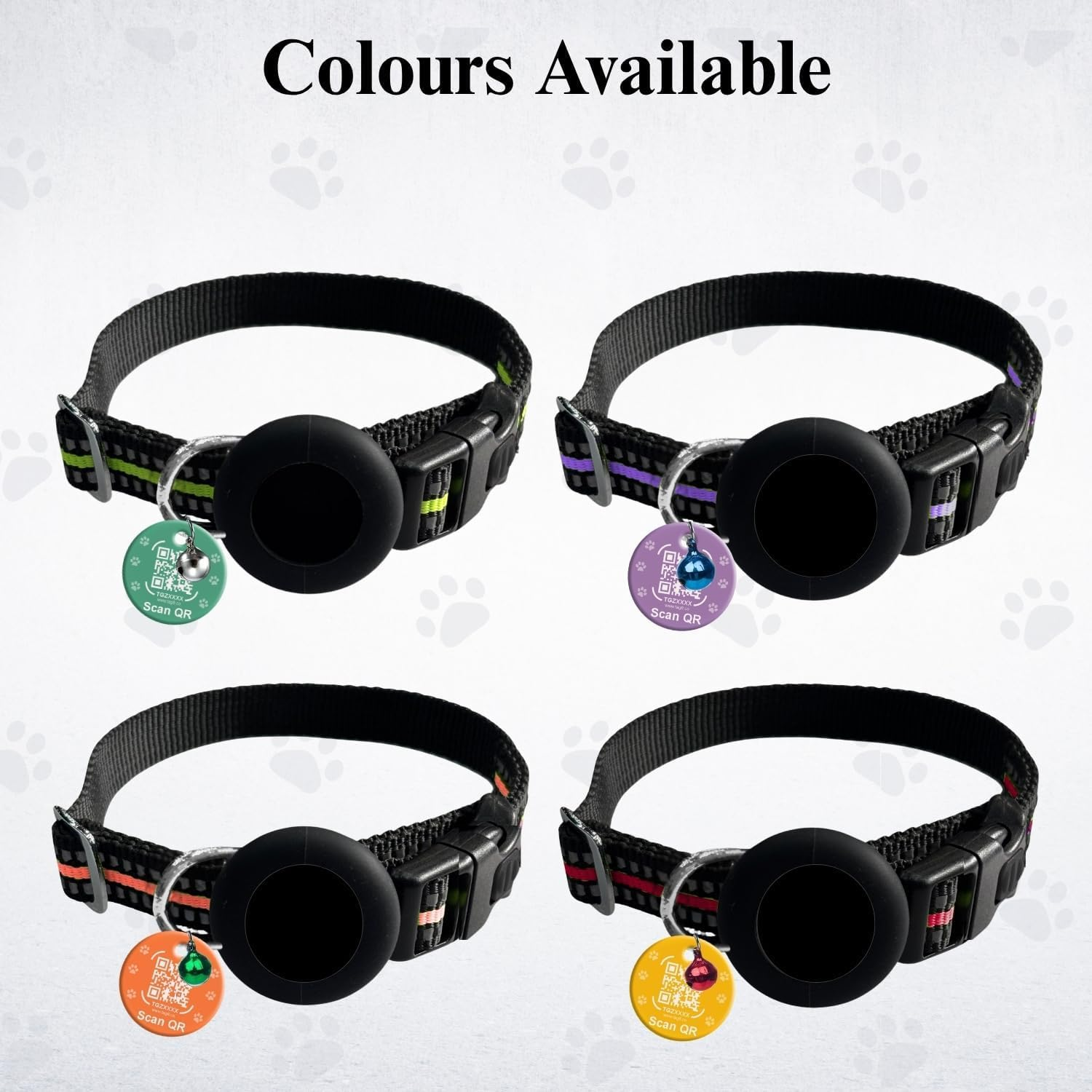 Tag8 Airtag Cat Collar Breakaway, Reflective Kitten Collar Compatible with Apple Air Tag Holder for Girl Boy Cats, 0.4 Inches in Width and Lightweight(Green) image number 5