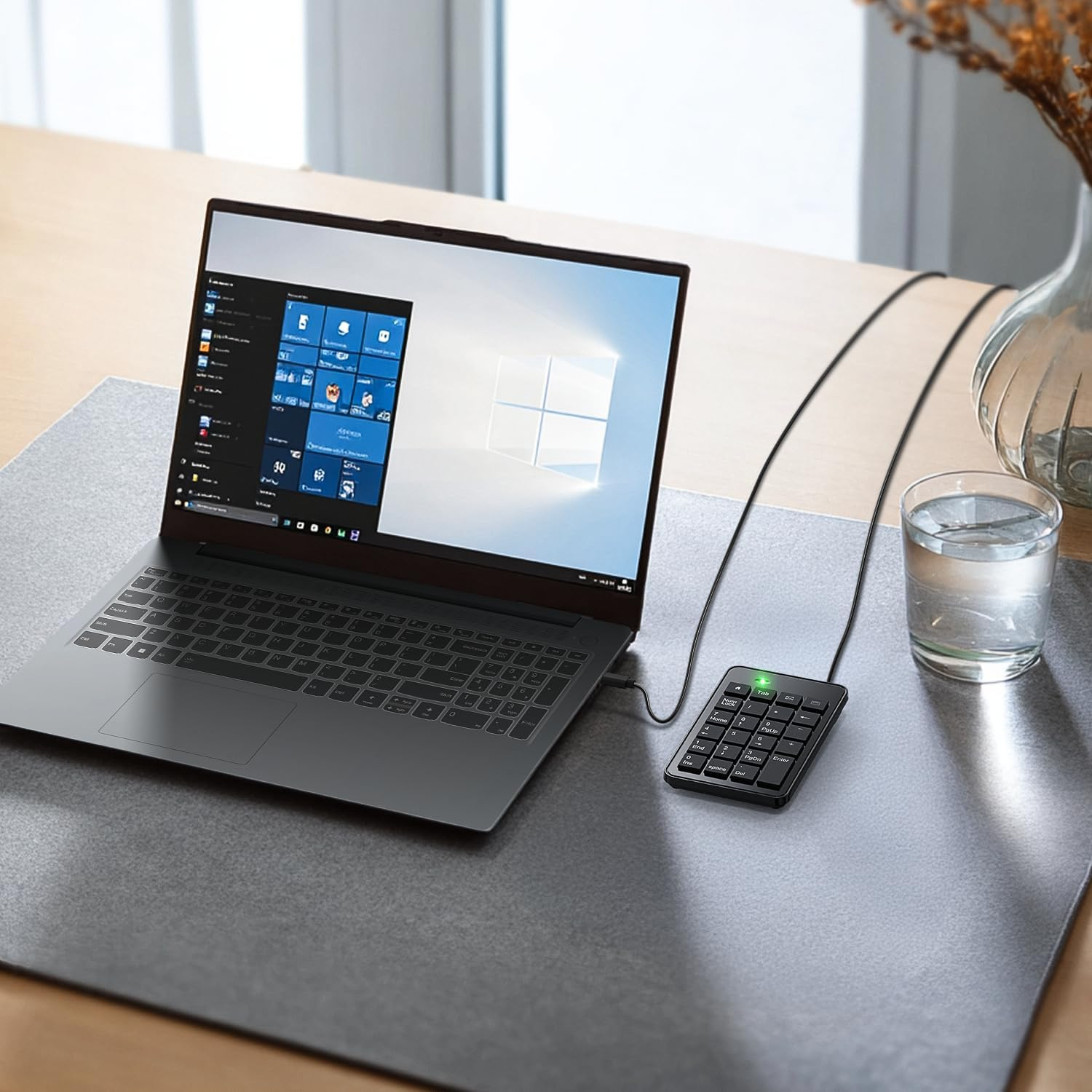 CBUS Wired USB-C Numeric Keypad for Laptop, 23 Keys Numpad Keyboard with Tab, Home, Email & Calculator Keys, 5Ft Cable, Small and Lightweight Design image number 1