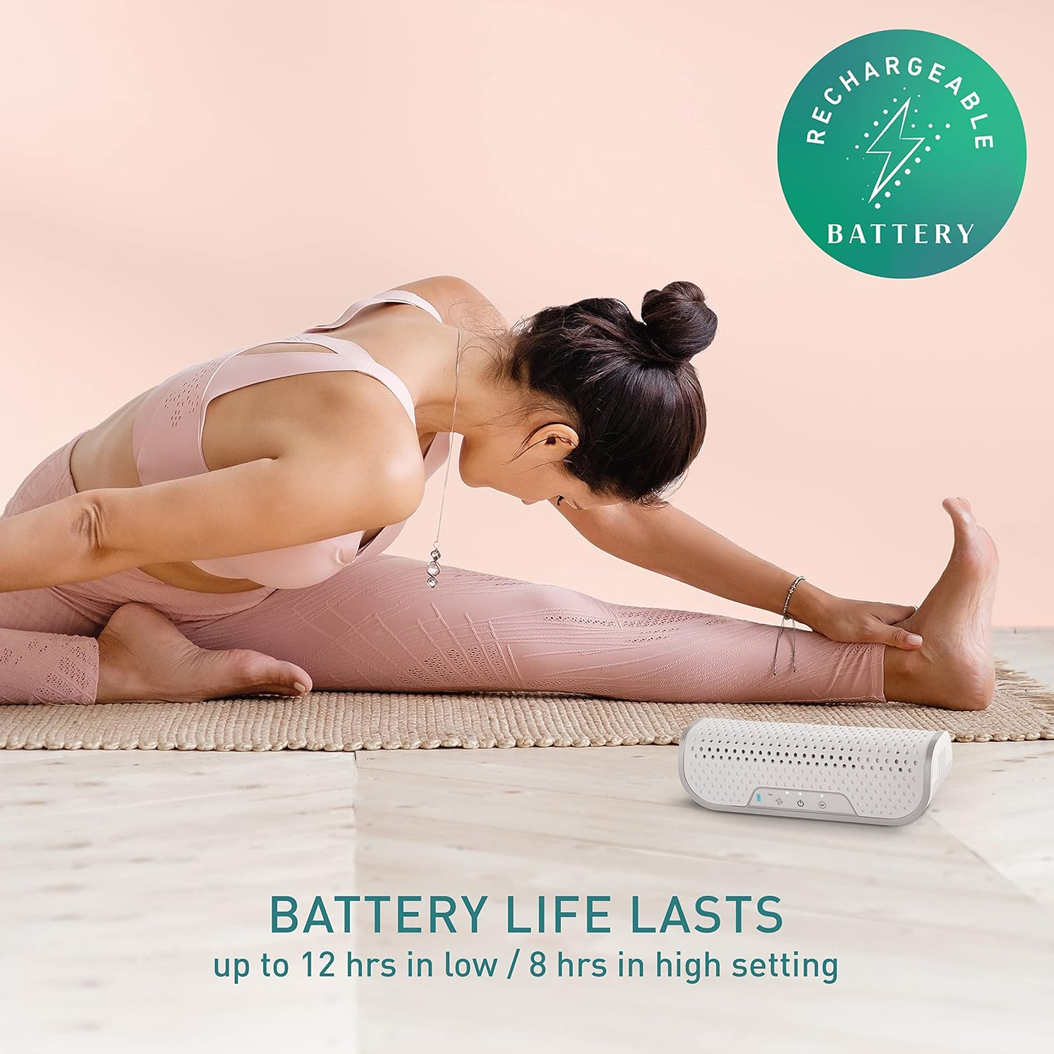 Sunbeam On-The-Go Fresh Portable Air Purifier | Compact, 3-Stage Purification with True HEPA Filter & UV Light, Rechargeable, White SAP0800WH image number 5