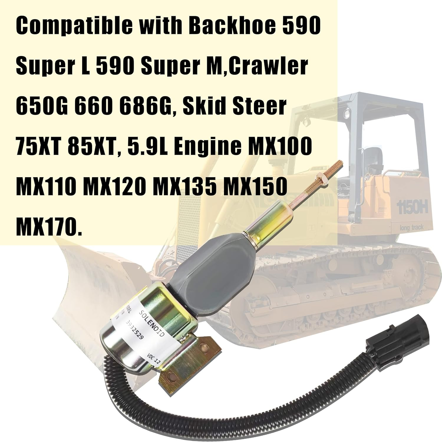 Fuel Shut off Solenoid 3930658 3932529 3935431 SA475612 J932529，Stop Solenoid Compatible with Cummins Diesel Engine 6BT5.9 4BT5.9 image number 4