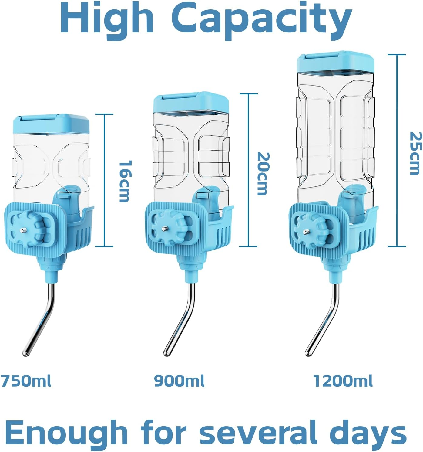 Small Animal Water Bottle [10Mm Spout, 900Ml] Hanging Water Dispenser Feeder Cage Crate Hutch Bunny Puppy Cat Rabbit Chinchilla Ferret Guinea Pigs Squirrel Hedgehog image number 1