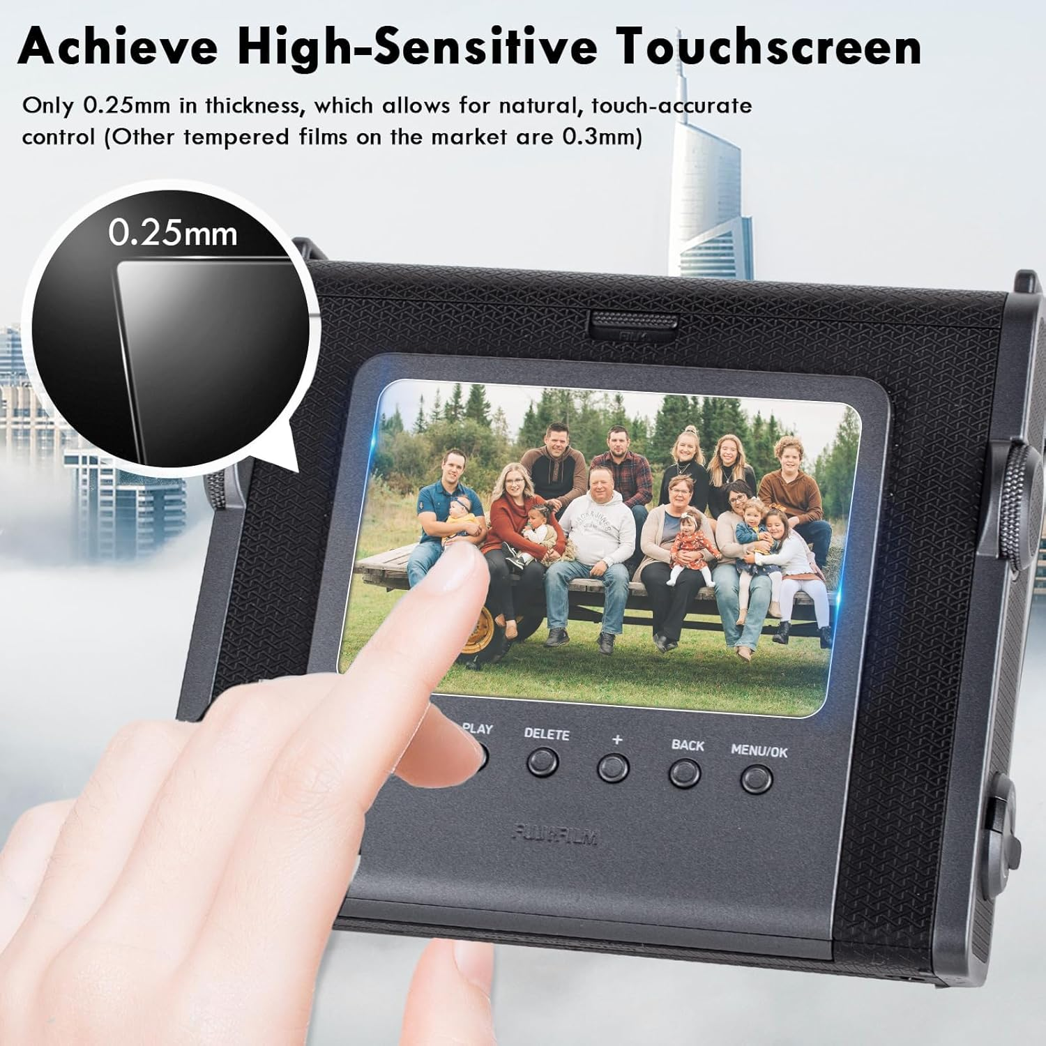 Rieibi [3+3Pack Screen Protector for Fujifilm Instax Wide Evo Instant Camera LCD + Lens PET Flim, 0.25Mm 9H Hardness Tempered Glass Film for Instax Wide Evo image number 5