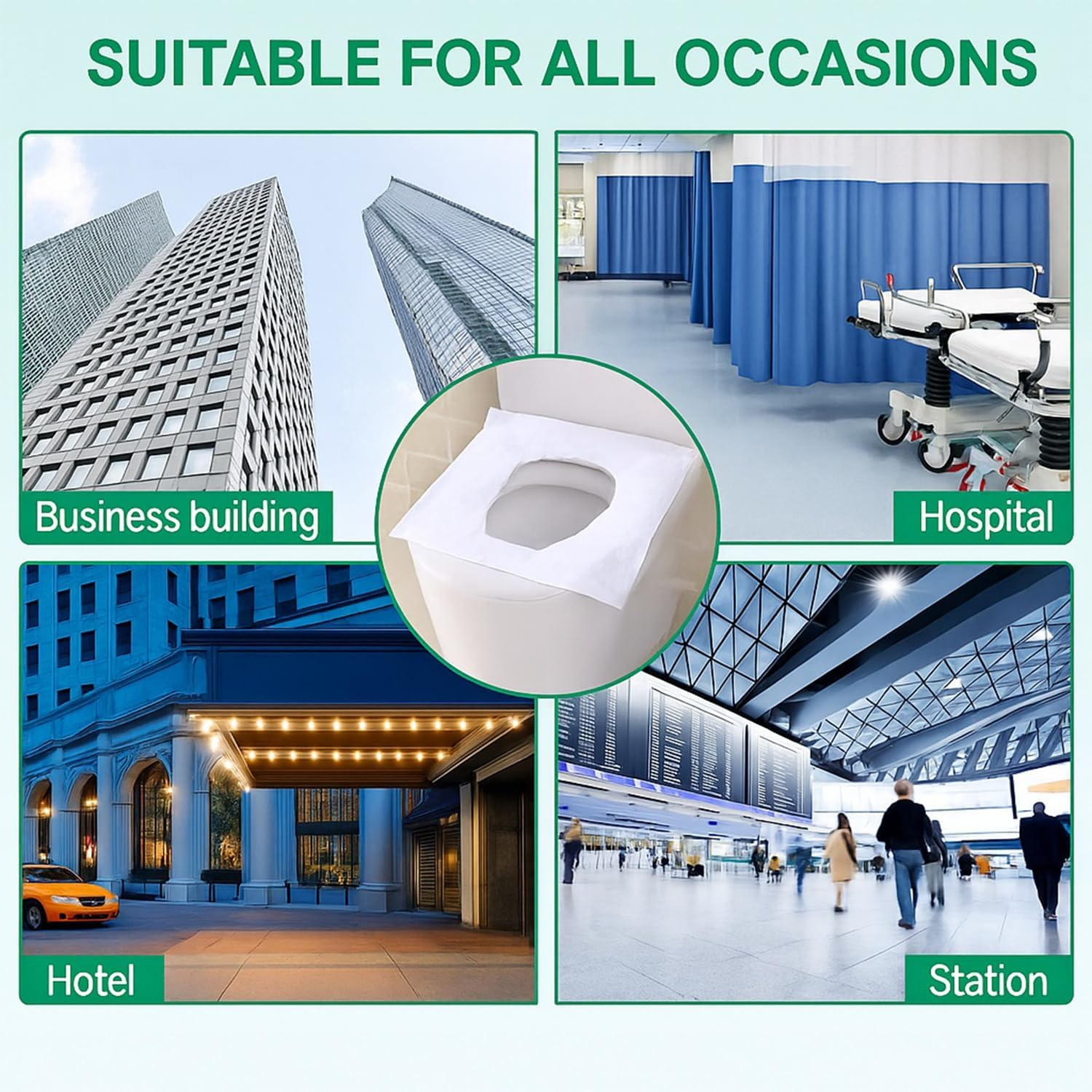 Disposable Toilet Seat Covers, 110Pcs Flushable Travel Toilet Seat Covers, Portable Potty Training Seat Covers for Adults and Kids &ndash; Ruibex image number 3