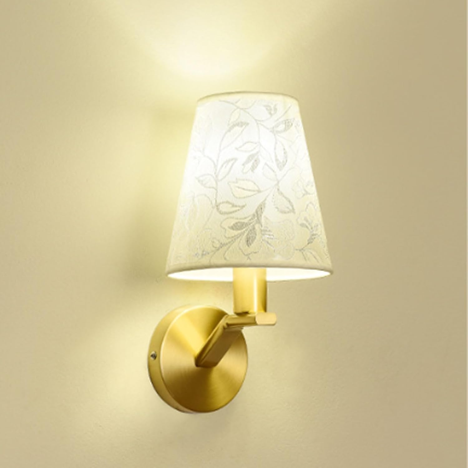 Wall Lamp Reading Wall Lights Wall Sconces Fixtures with Fabric Lampshade Gold Wall Sconces Lighting for Hallway Living Room Wall Lighting image number 3