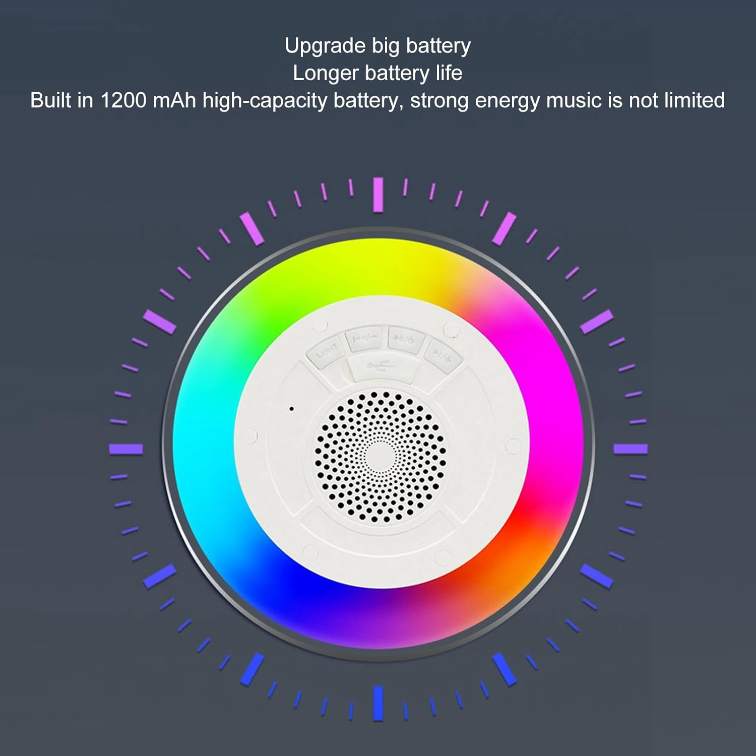 Floating Pool Speakers, Bluetooth Speakers with RGB Colorful Lights, IPX7 Waterproof Hot Tub Bluetooth Speaker Built in Microphone for Home Shower Outdoors Pool Travel