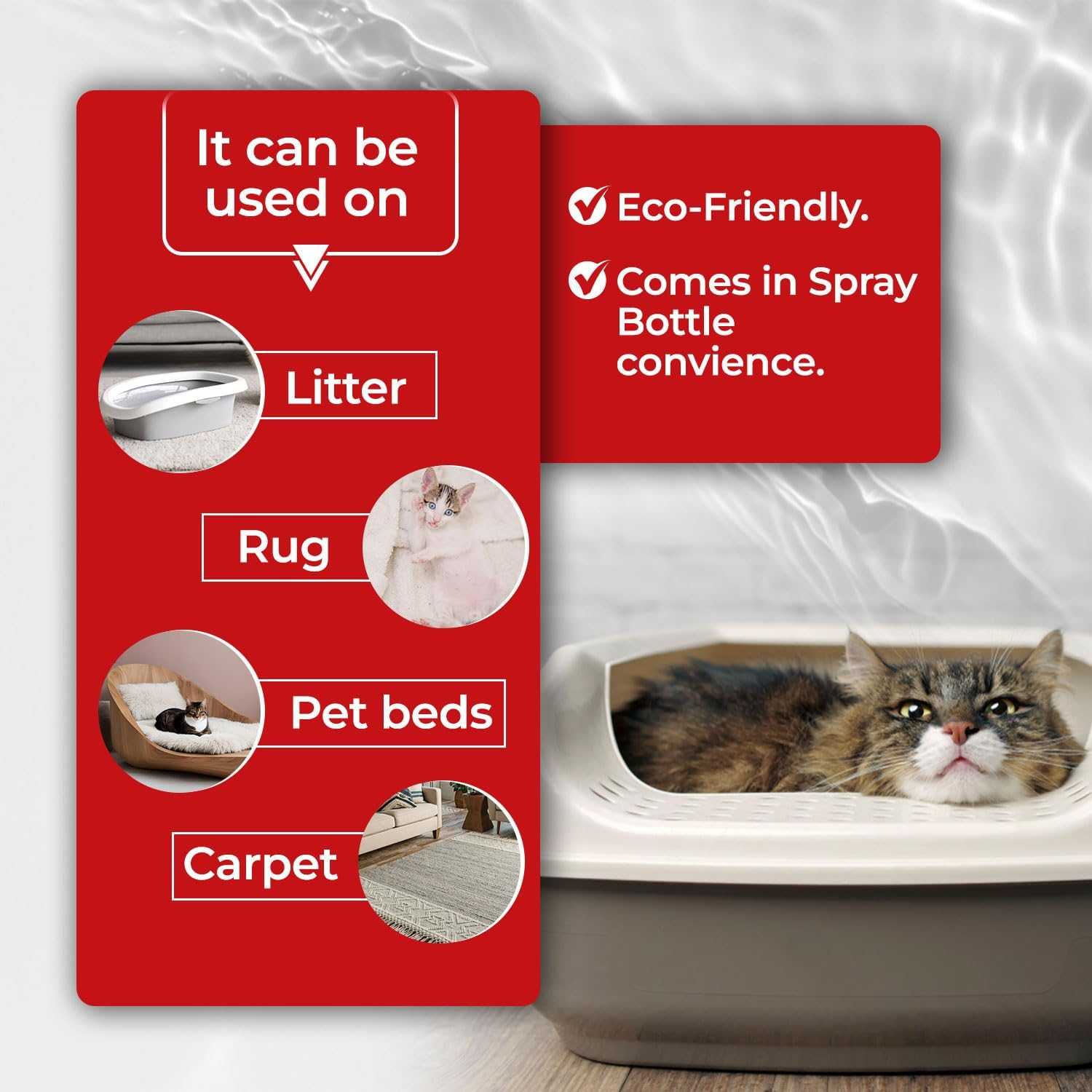 Simple Solution Pro-Bacteria Cat Litter Deodoriser Spray 500Ml - 40 Tray Treatments, Odour Eliminator image number 1