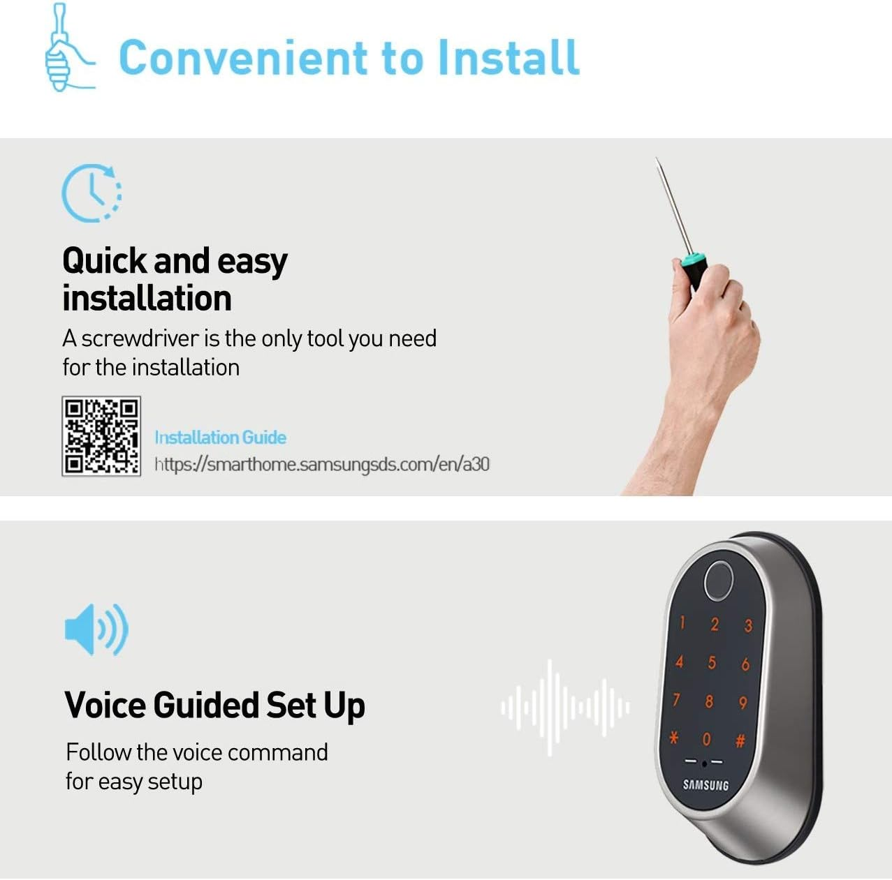 Samsung SHP-A30FCDS Smart Wi-Fi Biometric Deadbolt Door Lock Satin Nickel image number 6