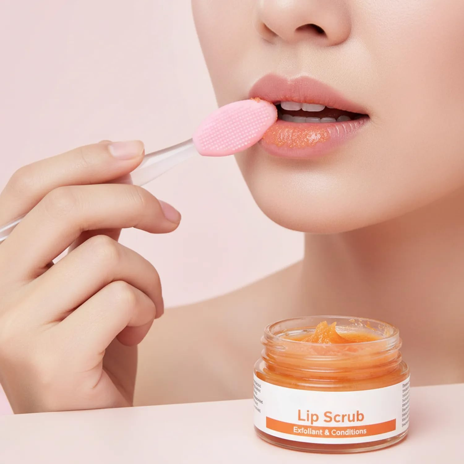 Double-Sided Silicone Lip Scrub Brush, 5 Pcs Lip Brush & Pore Brush for Gentle Exfoliation and All Skin Types &ndash; Pink, Green, Yellow,Blue,And Purple -Fengea image number 4