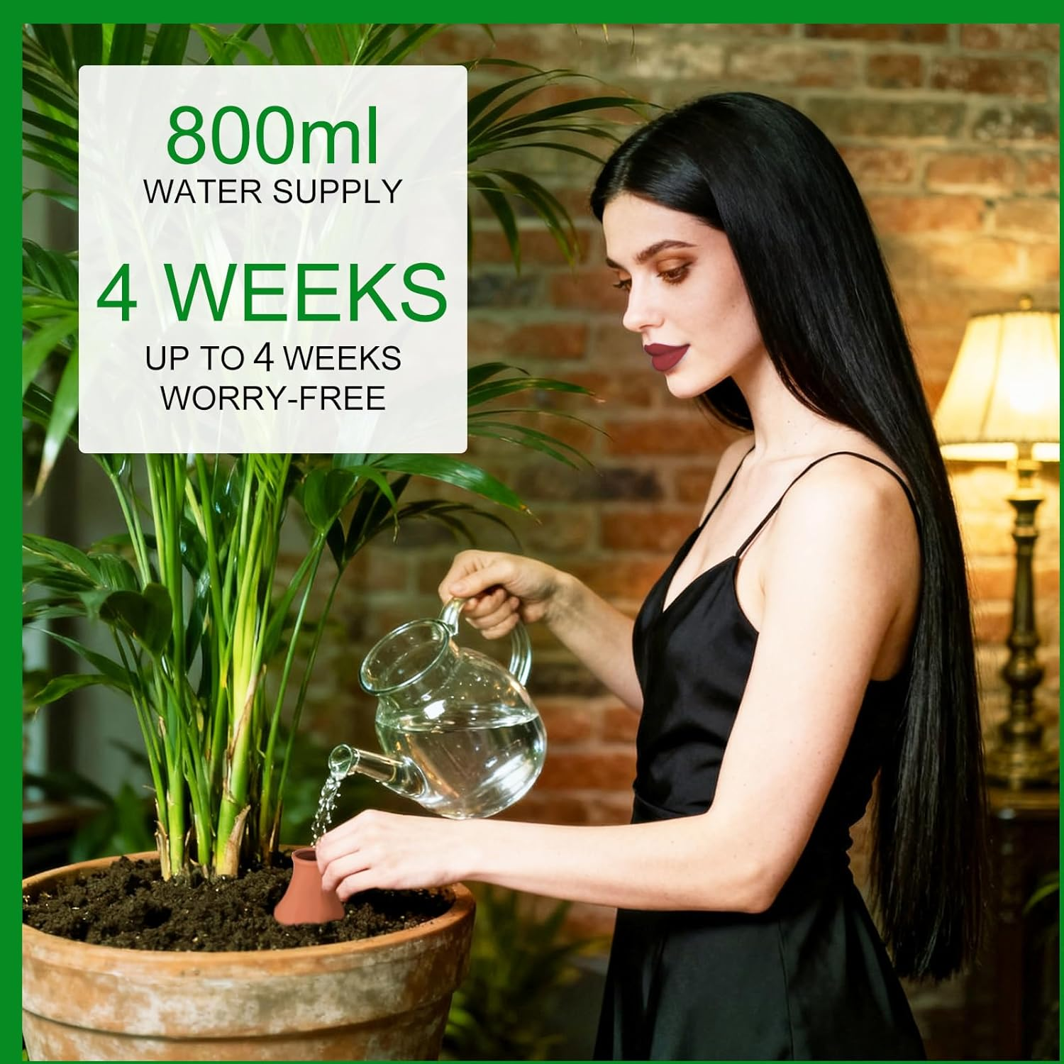 800Ml(27Oz) Self Watering Terracotta Pots 4 Pack, Ollas Plants Watering Devices with Pottery Stopper, Auto Plant Waterer for Garden Slow Release Plant Watering Spikes for Vacation Outdoor Indoor