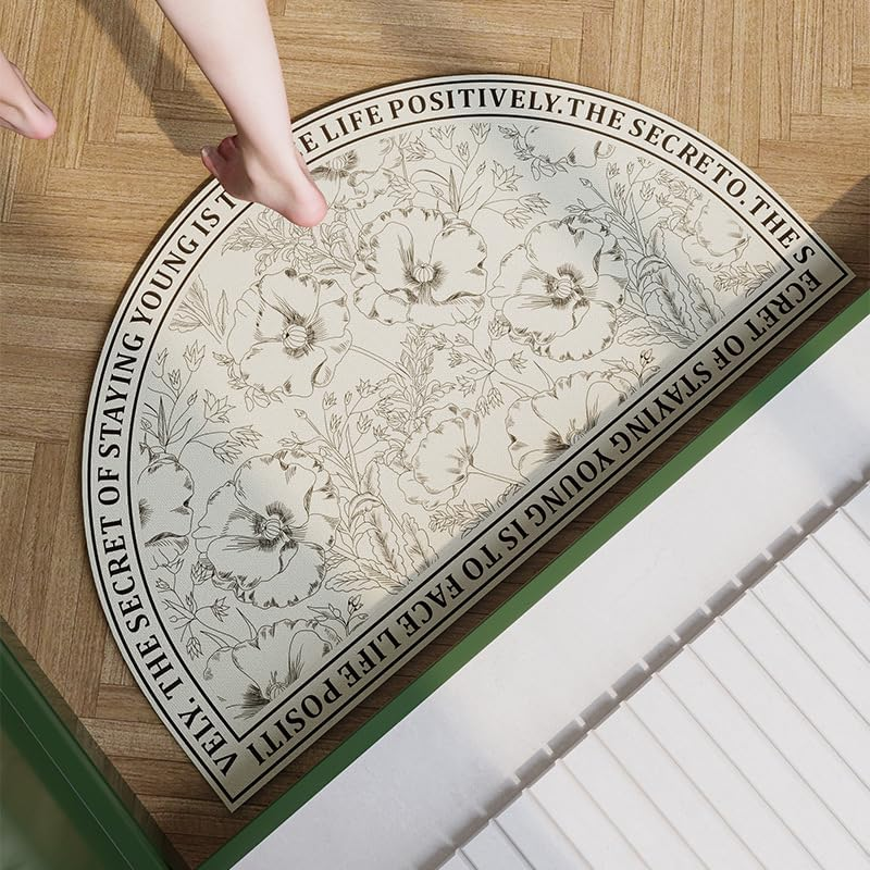 Floor Mat Kitchen Bath Rugs & Mats, Doormats, 50X80Cm Ultra-Soft Diatom Mud Bath Mat Quick-Drying Rubber Backing, Machine Washable for Bathroom, Tub & Shower &ndash; Vintage Home Decor Accessory (White) image number 4