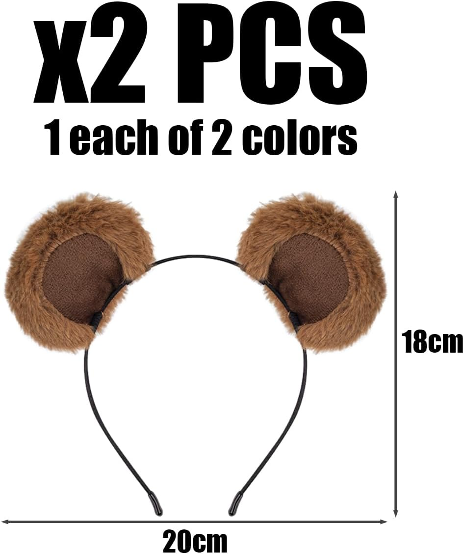 2 Pieces of Thin Bear Hairbands, Cute Animal Hairbands, Cartoon Hairbands, Cosplay Hair Accessories, Plush Hairbands image number 4