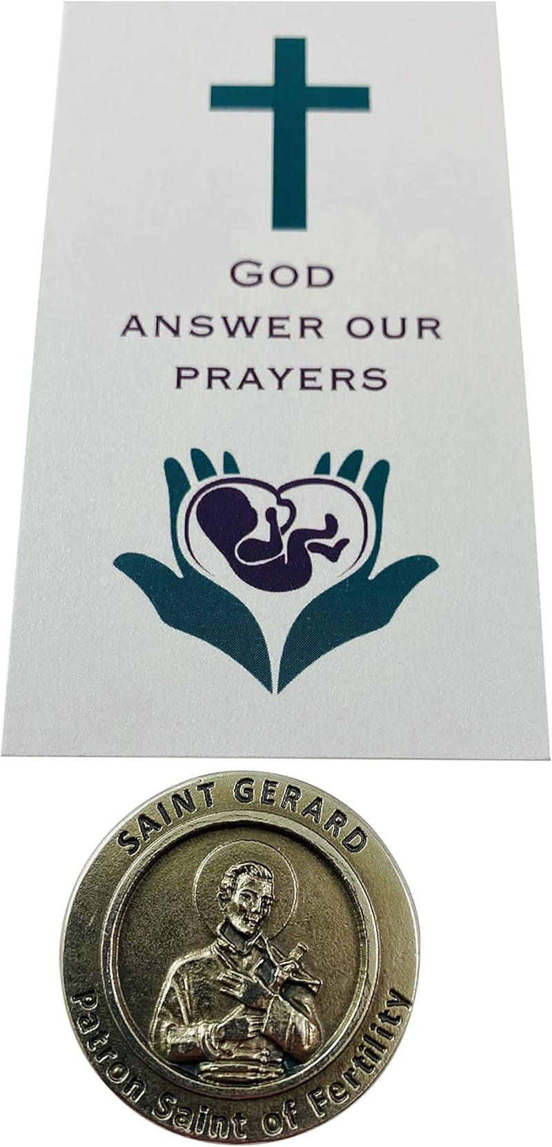 Westmon Works St Gerard Token and Prayer to Become Pregnant with Saint Prayer Holy Card Fertility Set image number 2