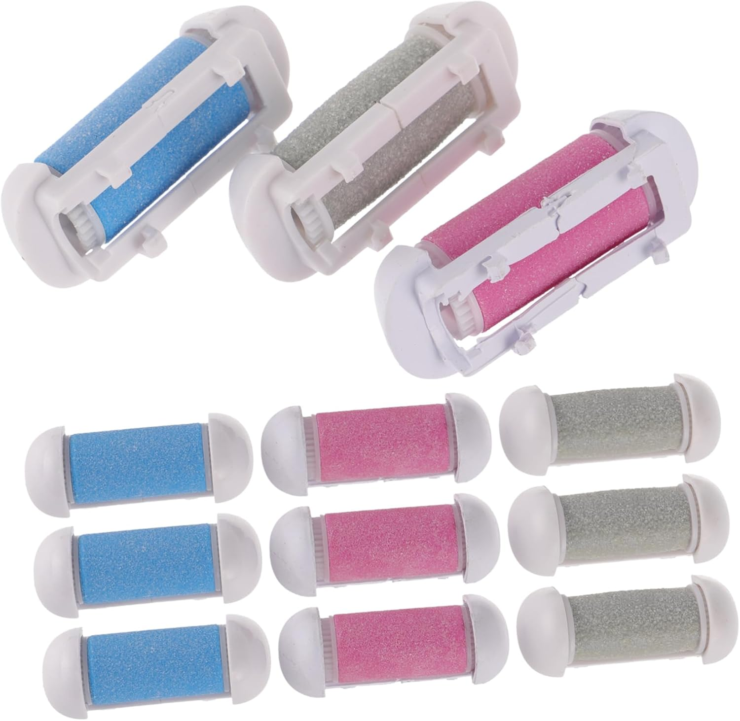 Ipetboom 12Pcs Foot Scrubber Heads Pedicure Roller Replacements Callus Remover for Feet