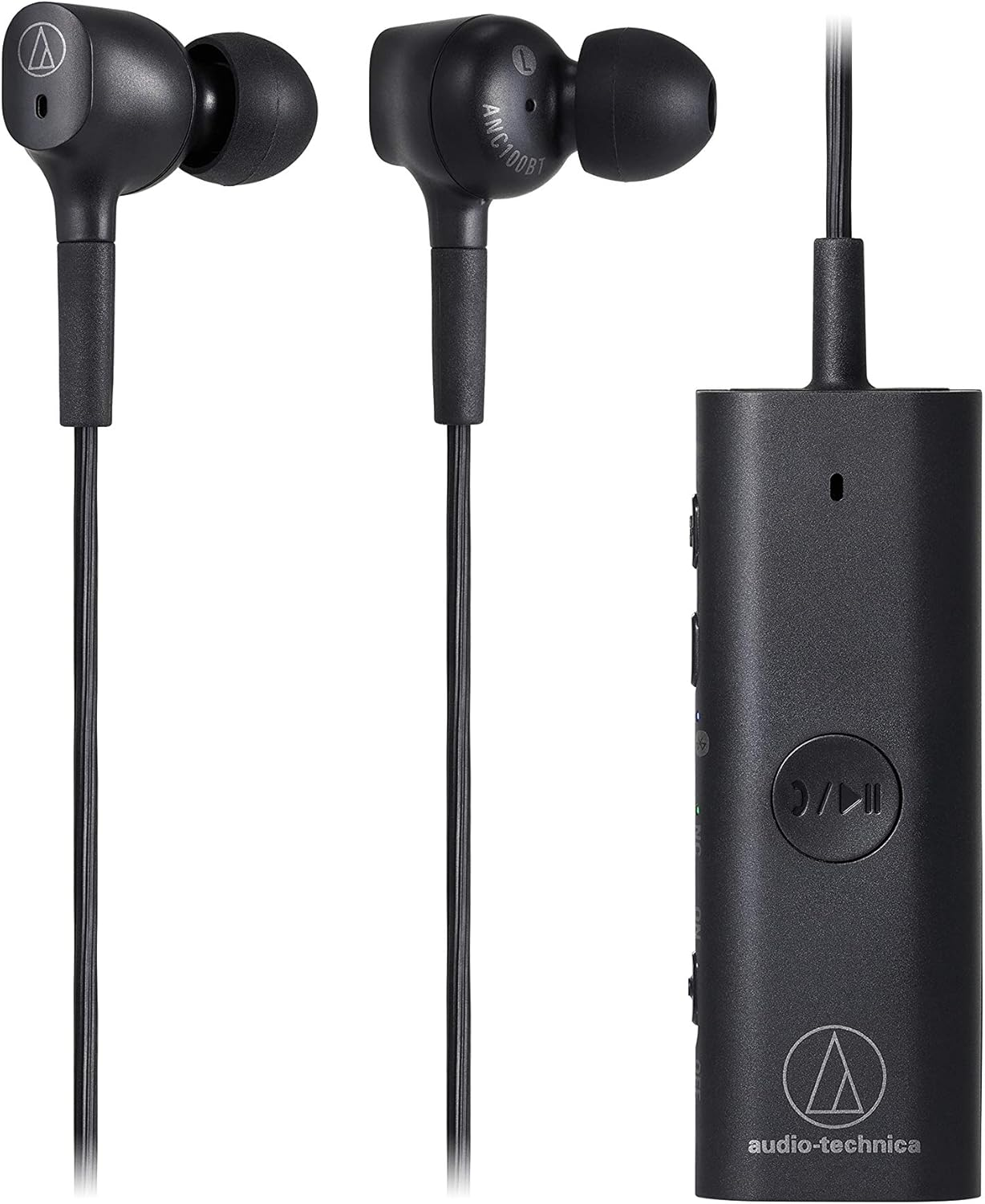Audio Technica ATH-ANC100BTBK Quietpoint&reg; Bluetooth Wireless In-Ear Active Noise-Cancelling Headphones with Microphone (Black) image number 1