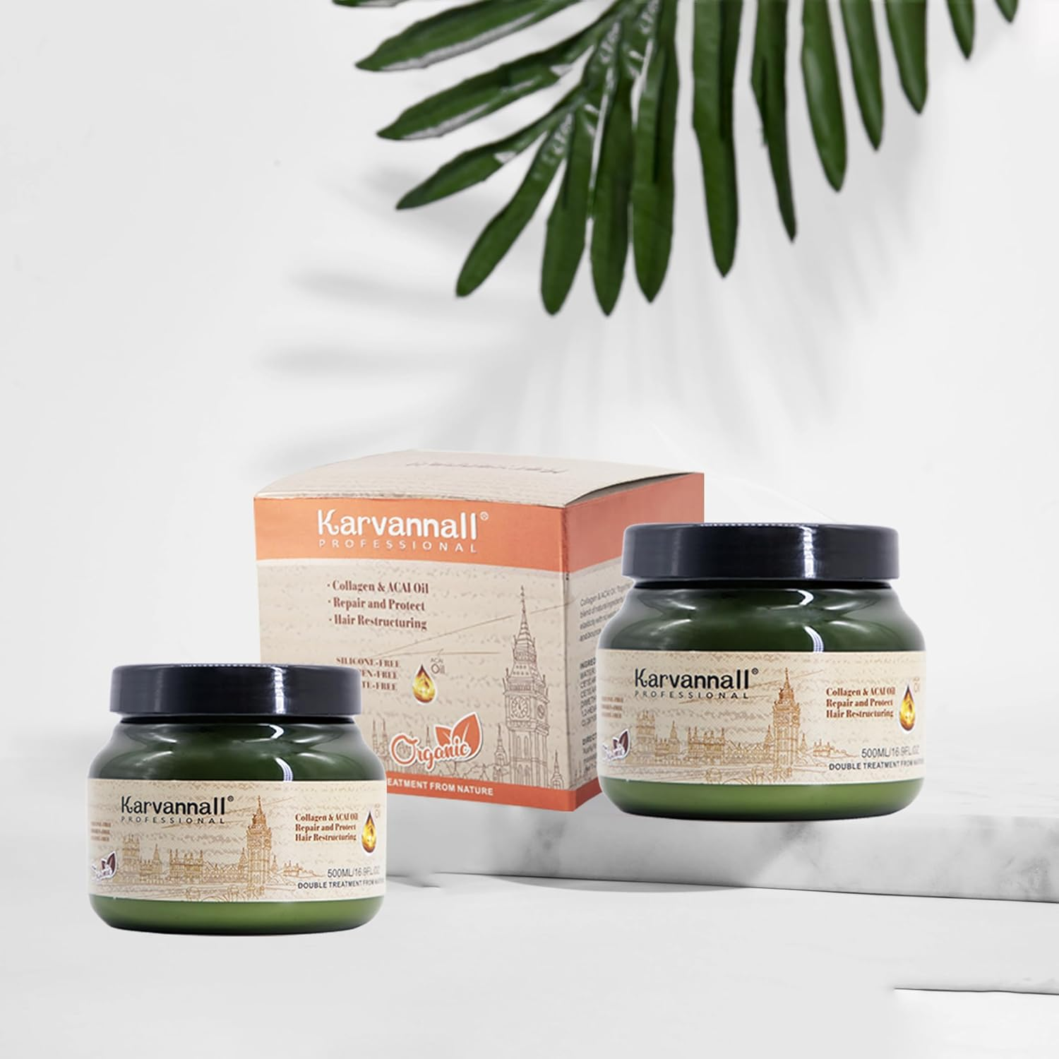 Karvannall Professional Collagen & Acai Oil Hair Mask, 500Ml Double Treatment, Hair Repair & Restructuring Cream image number 5