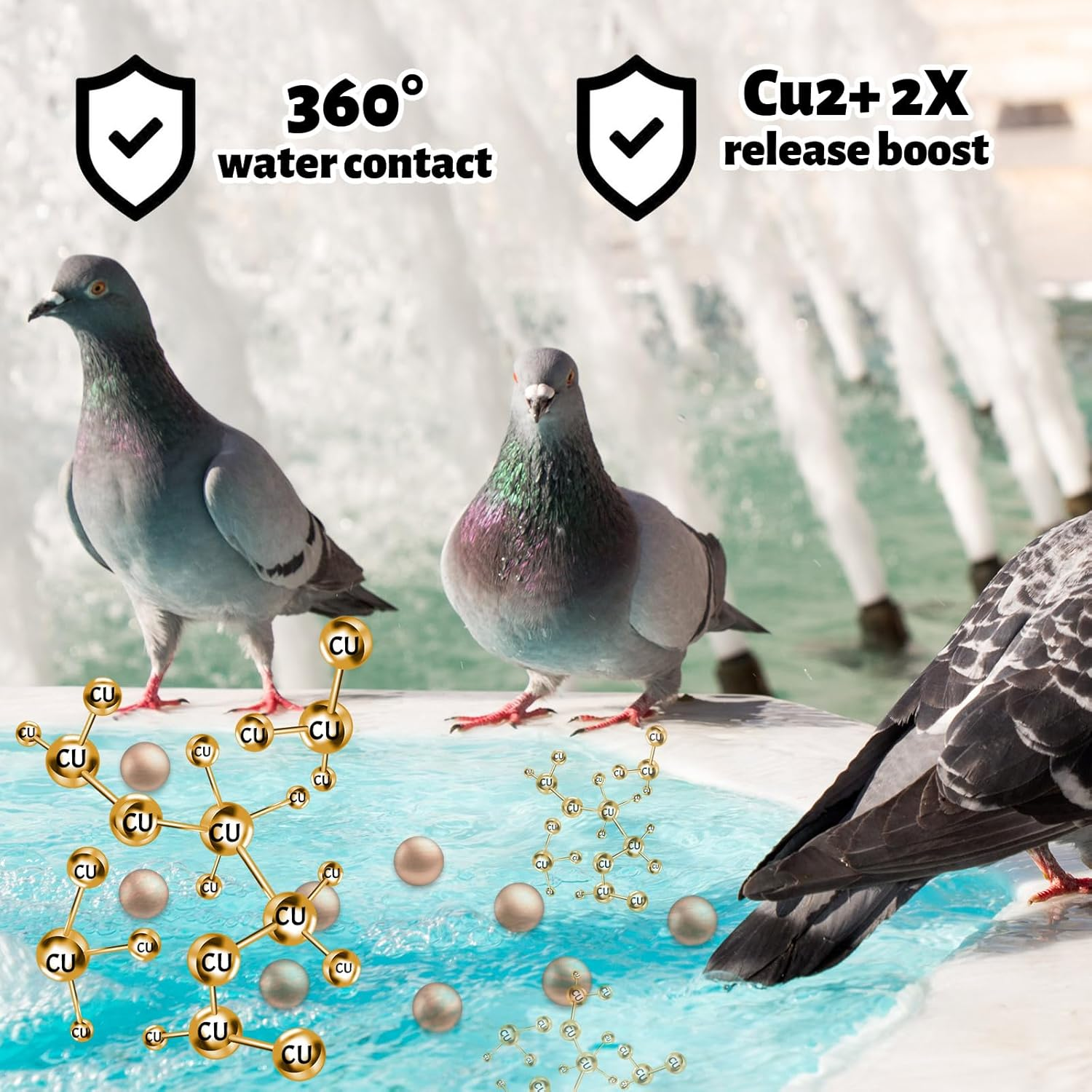 Otoolling 4 Pcs Bird Bath Copper Disk Balls, Spherical Design Purity Disk for Maximum Surface Contact, Natural Water Purification, Universal Fit Outdoor Birdbaths, All Season Use (Copper,14 Mm) image number 5