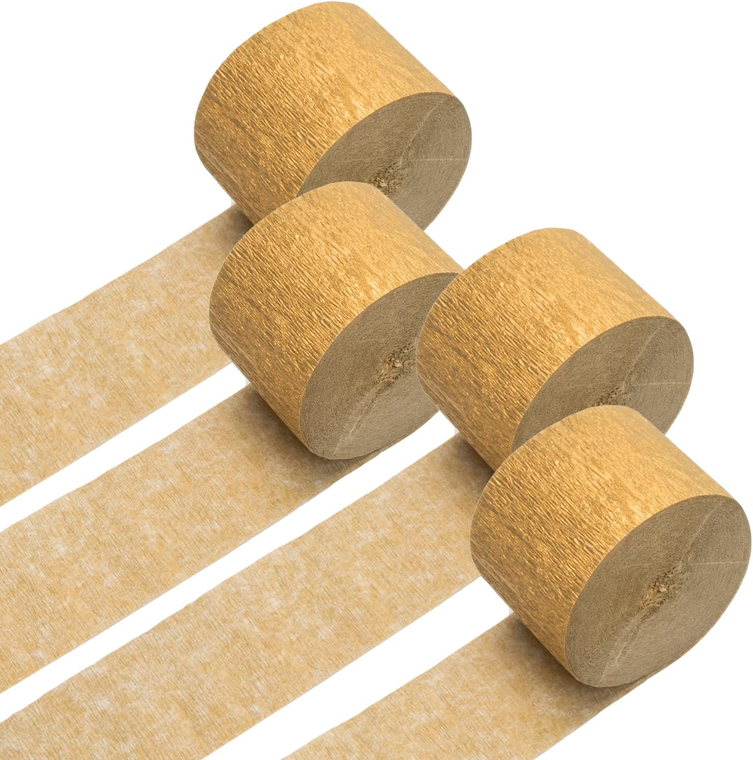 PIGETALE Crepe Paper Streamers 4 Rolls 328Ft, Pack of Pink Peach and White Crepe Paper Party Streamers for Birthday Baby Shower Wedding Graduation Party Decorations (1.8Inch X 82Ft/Roll)