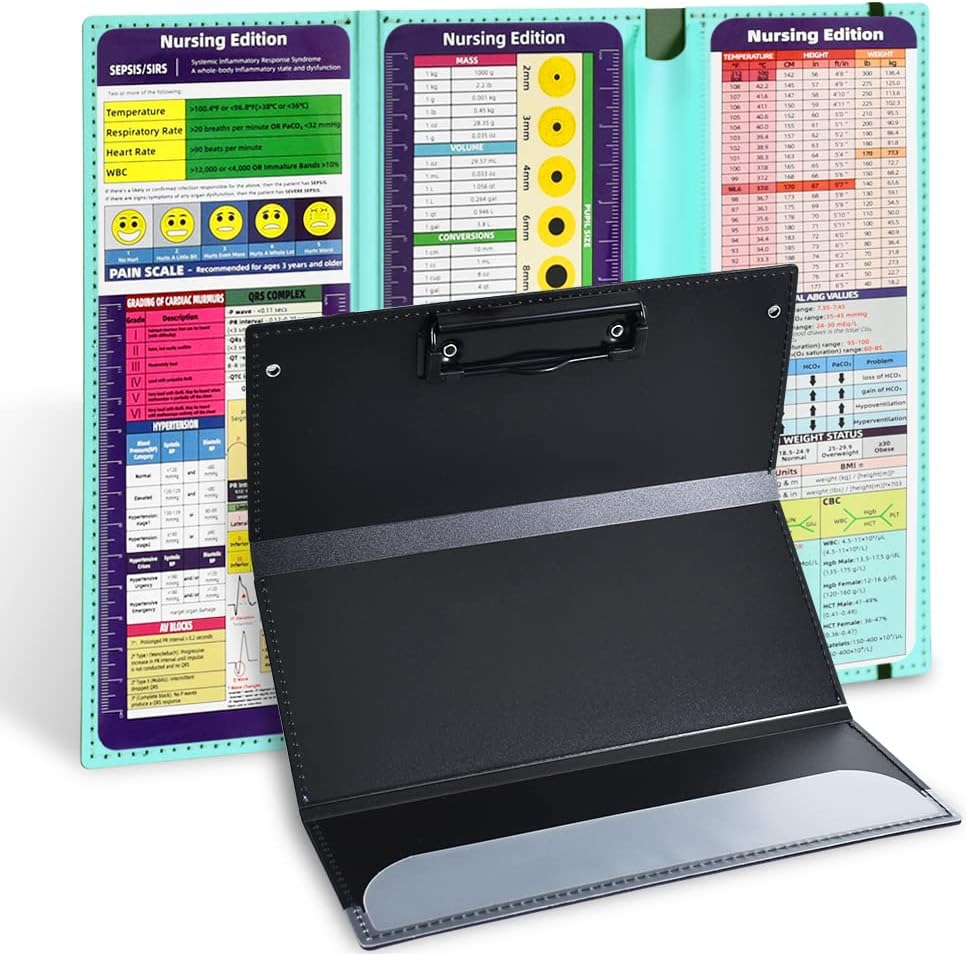 Vuzvuv Foldable Nurse Clipboard, Purple, 12.2" X 9.4", 30 Sheet Capacity, Medical Edition Cheat Sheets image number 4