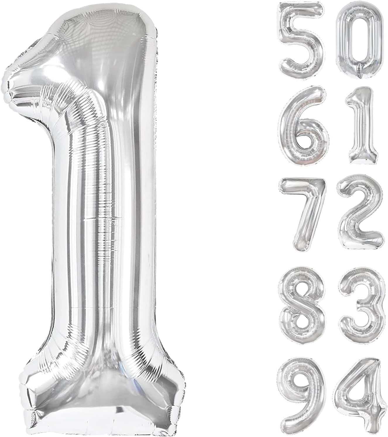 Lumjoy 40 Inch Silver Number 9 Balloon 9Th Birthday Party Decorations for Boys and Girls Giant Birthday Balloon Reusable and Self Sealing Perfect for Toddler and Kids Celebrations image number 4