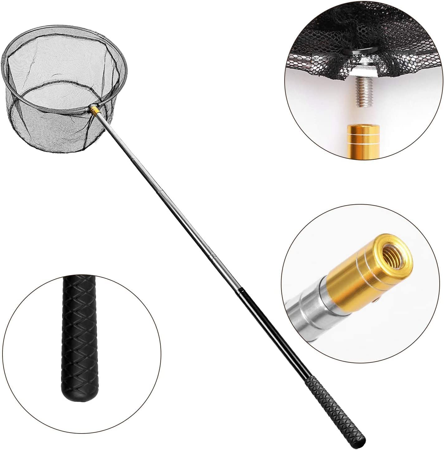 Pool Skimmer Net with Stainless Steel Telescopic Pole,58" Extendable Leaf Skimmer Pool Rake Pool Nets for Cleaning above Ground Inground Swimming Pool, Pond,Spas,Hot Tub image number 5