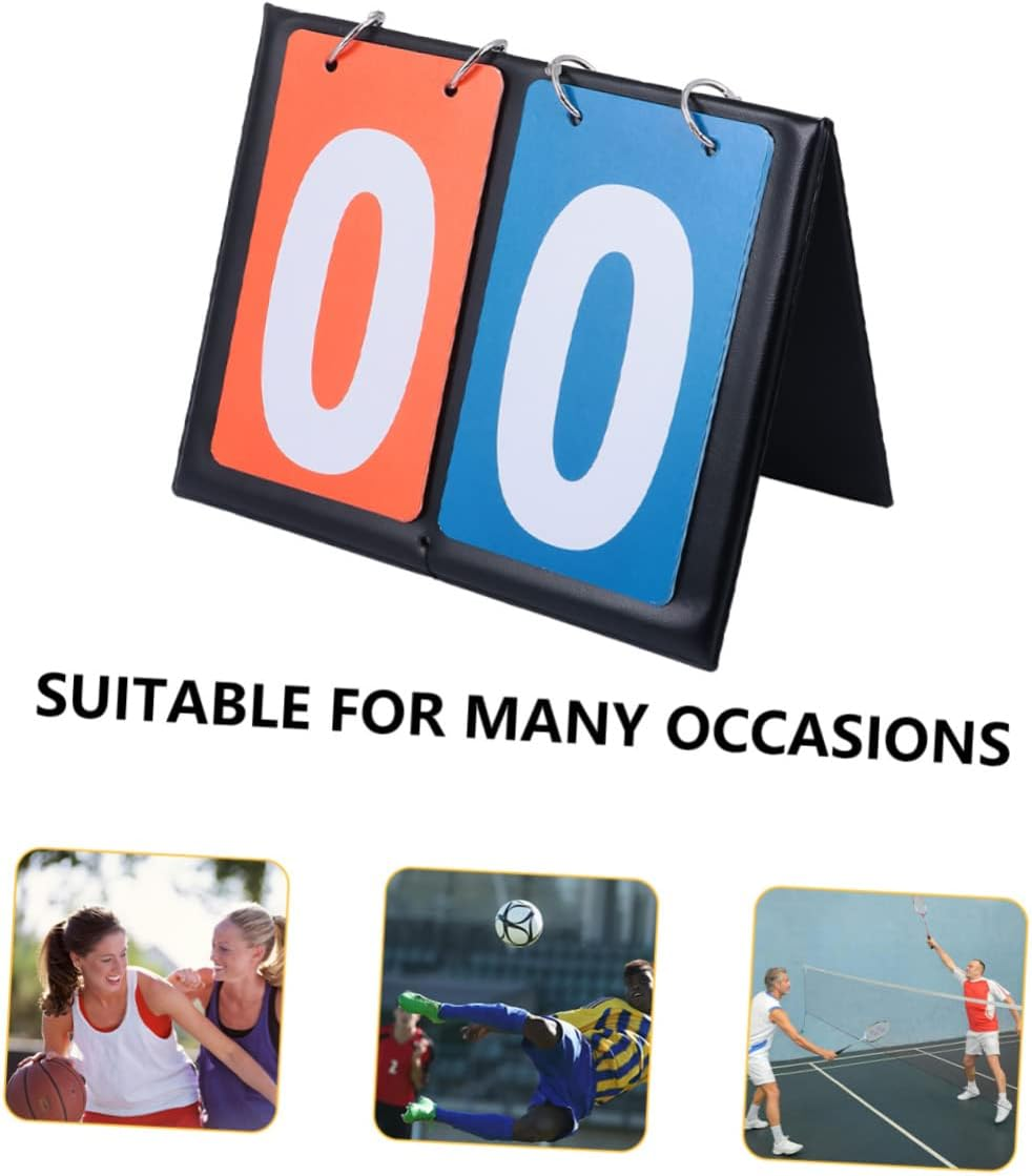Basketball Scoreboard Two-Digit Flip Score Keeper, Double-Sided Manual Score Flipper for Sports Matches, Portable Outdoor Indoor Basketball Game Scoreboard Blue and Red Numbers image number 5