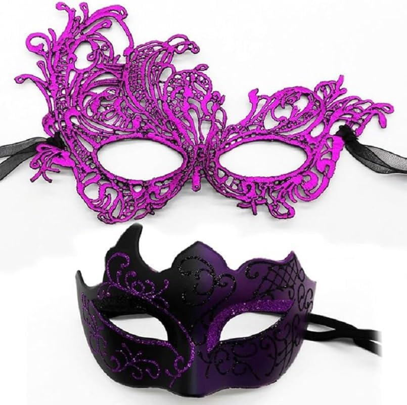 Masquerade Mask for Couples Lace Eye Mask Venetian Halloween Mask Party Ball Prom Mask Costume Mardi Gras Mask image number 2